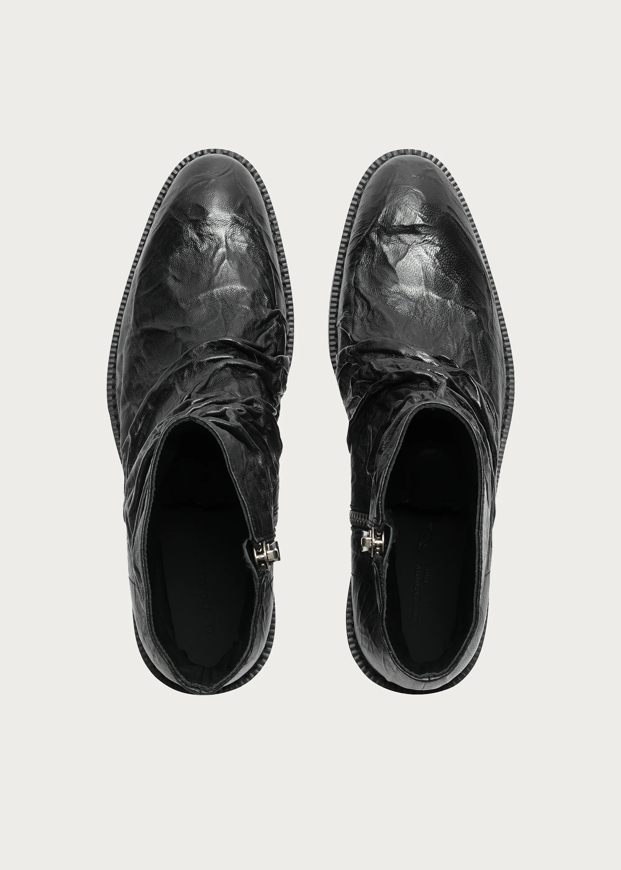 Ankle boots Metallic-texture Ruched Sheepskin - Image 3