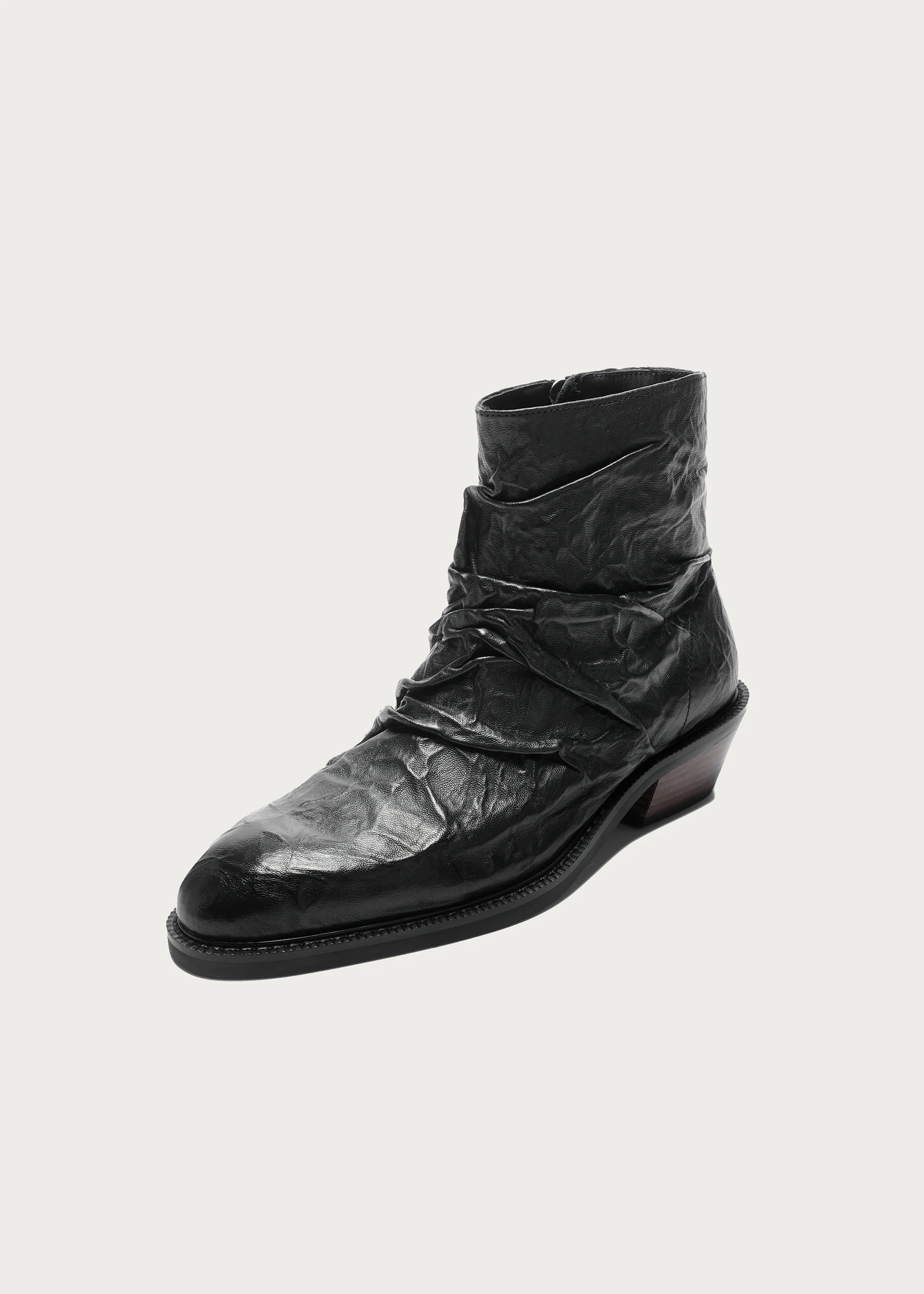 Ankle boots Metallic-texture Ruched Sheepskin - Image 4
