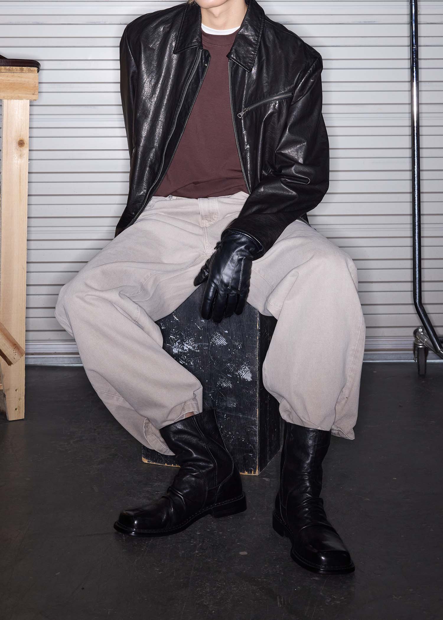 Ankle boots Square-toe Ruched Washed-horsehide - Image 3