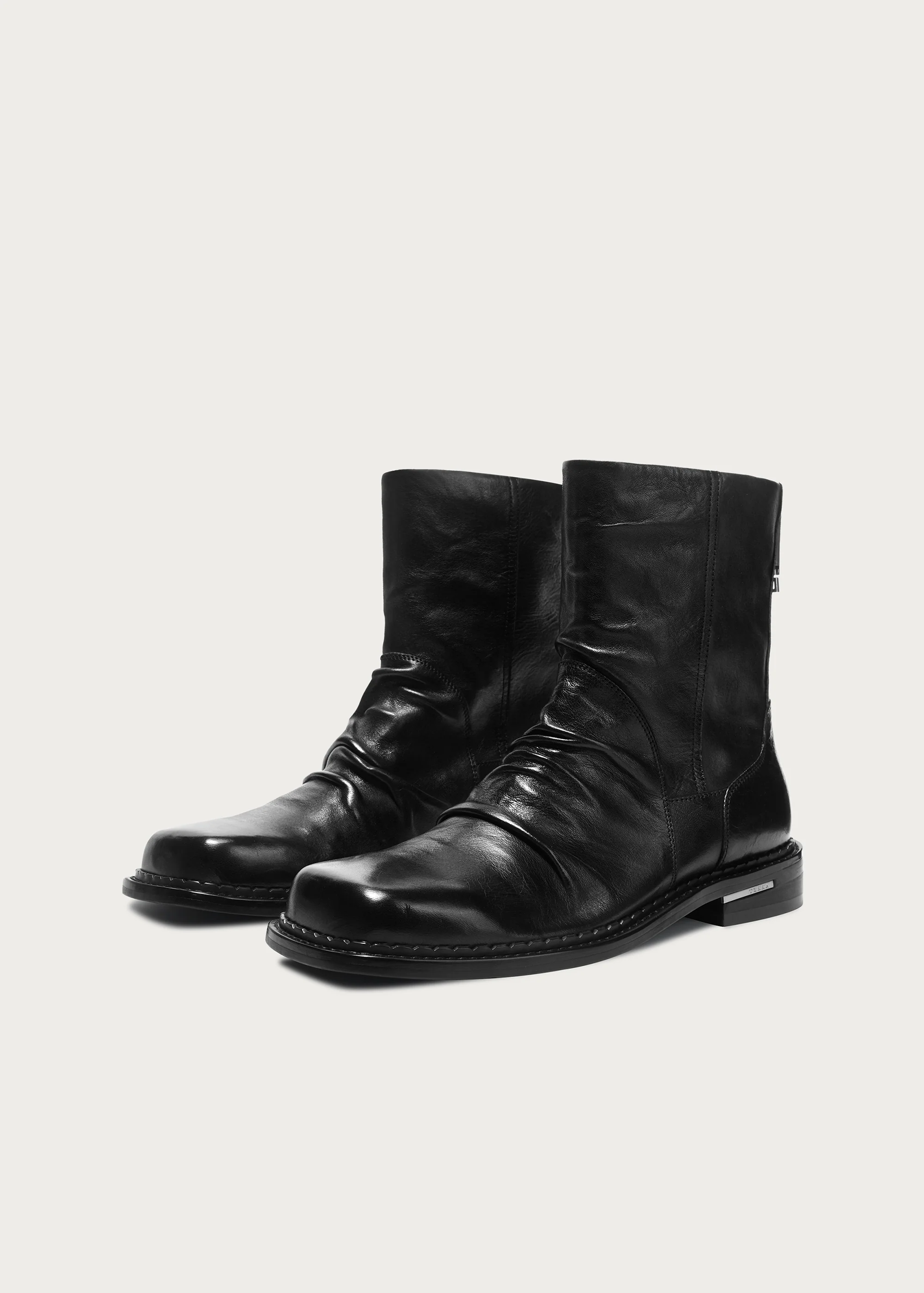 Ankle boots Square-toe Ruched Washed-horsehide - Image 6
