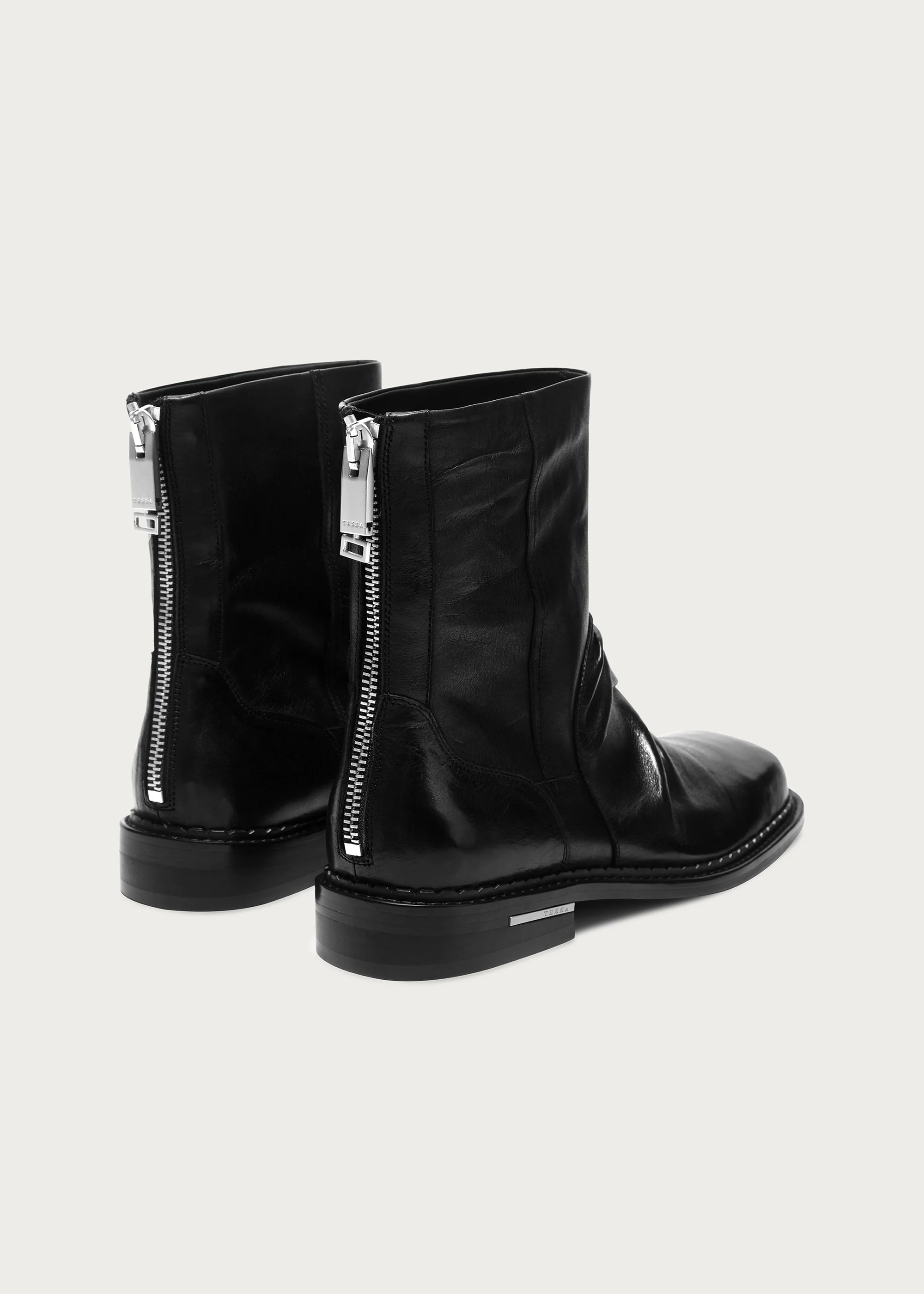 Ankle boots Square-toe Ruched Washed-horsehide - Image 8