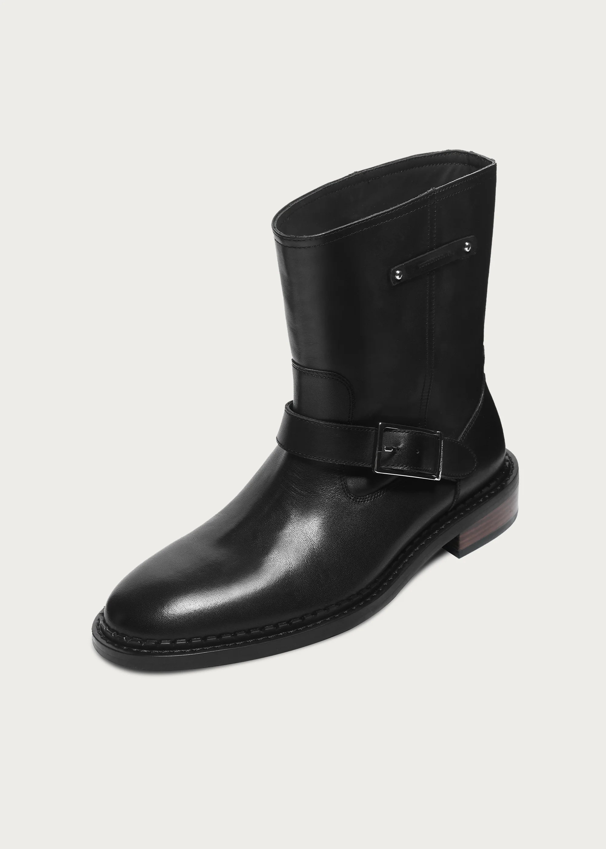 Ankle boots Wood-grain heel Black - Image 4