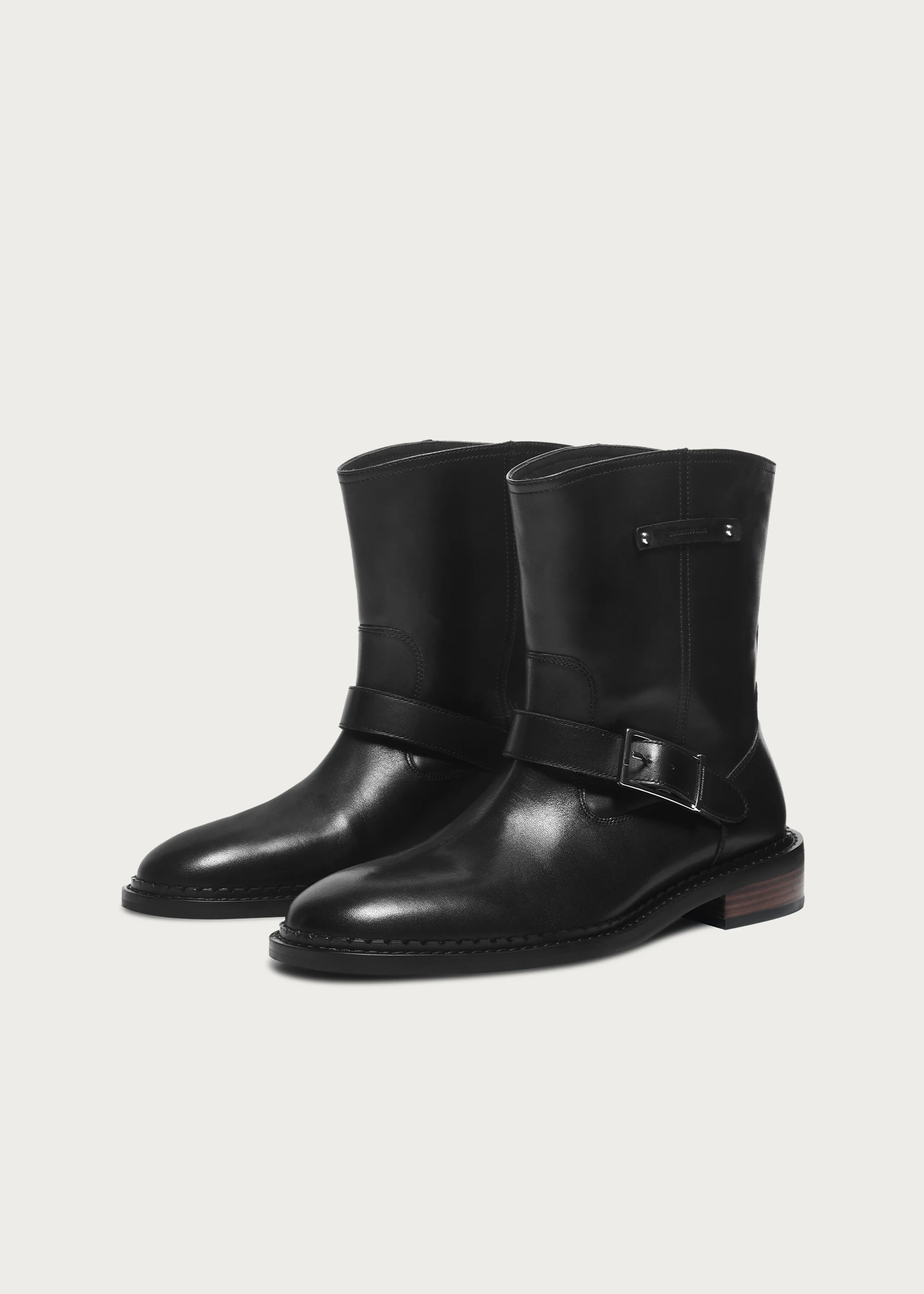 Ankle boots Wood-grain heel Black - Image 5