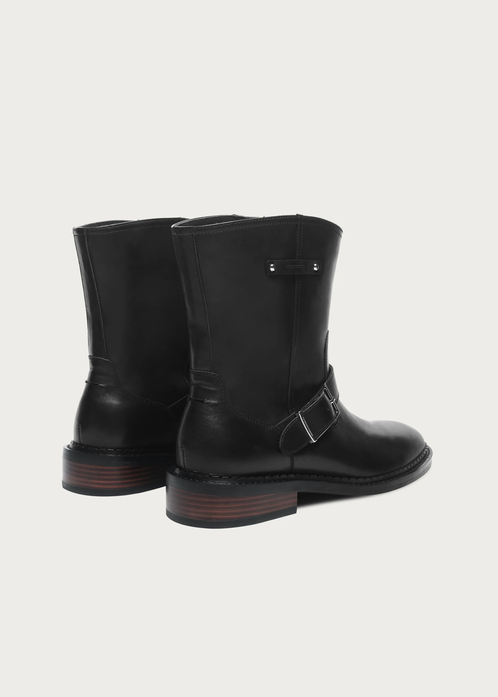 Ankle boots Wood-grain heel Black - Image 6