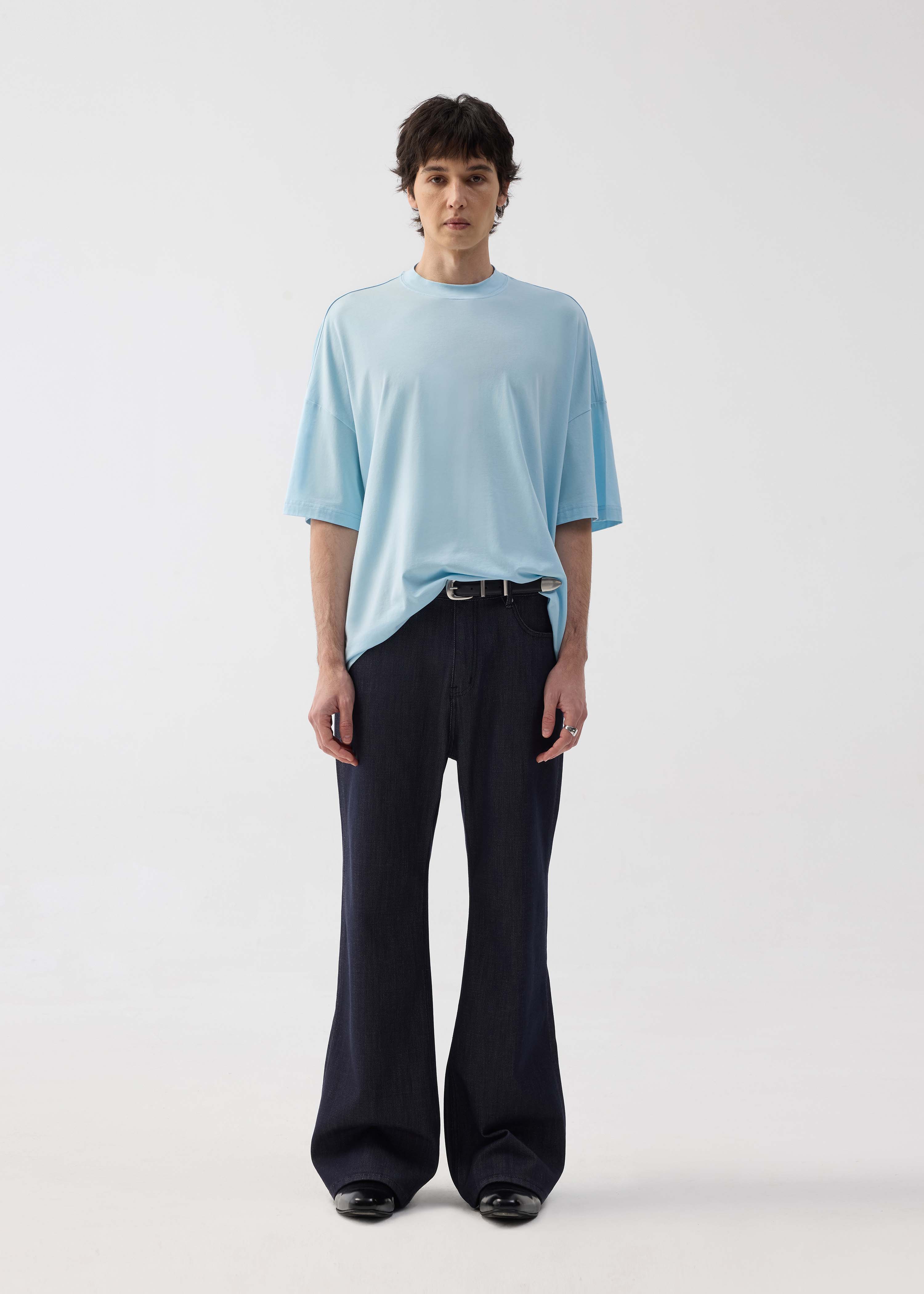 Basic Relaxed-Fit Short-Sleeve T-Shirt Blue - Image 2