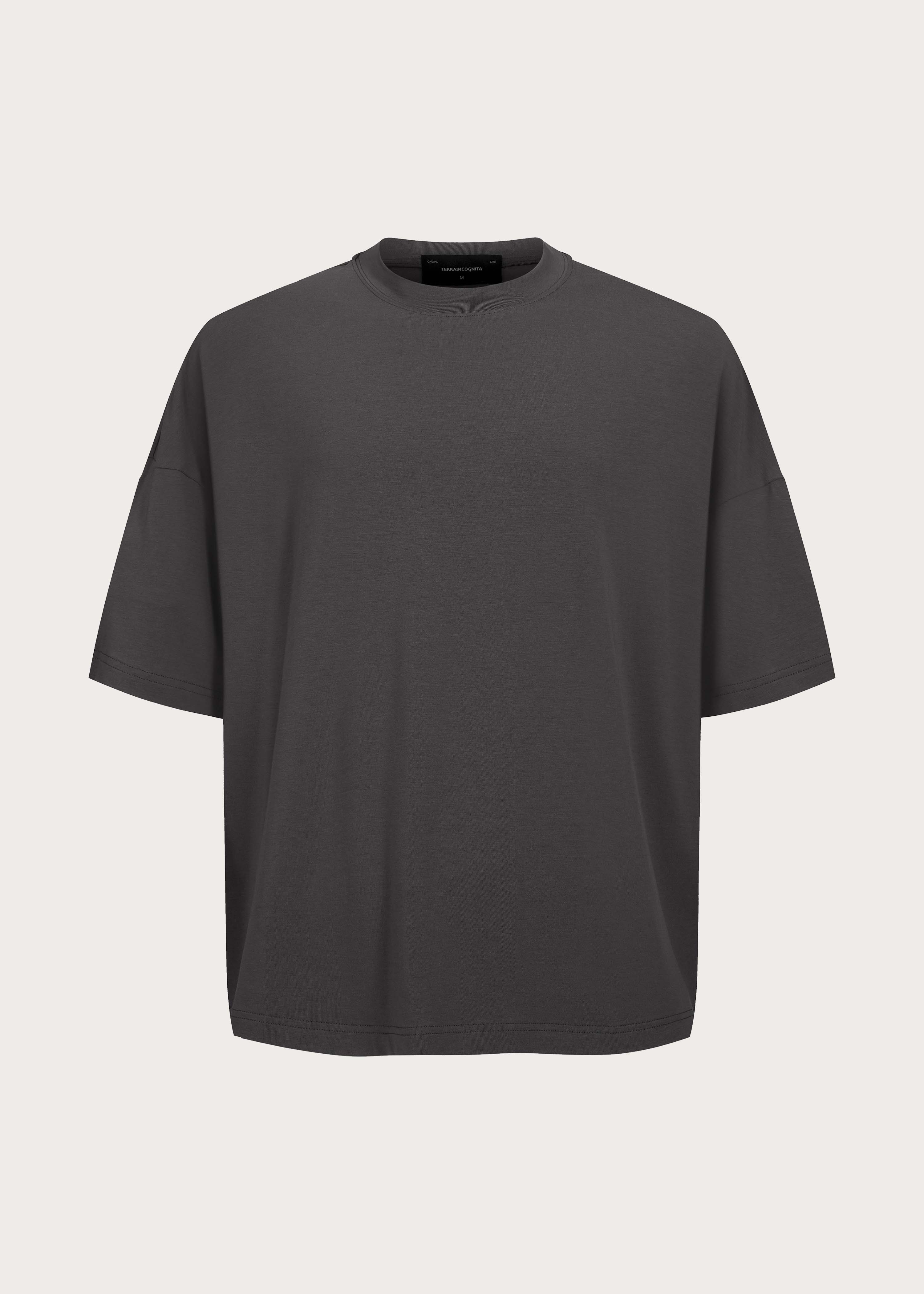 Basic Relaxed-Fit Short-Sleeve T-Shirt Grey