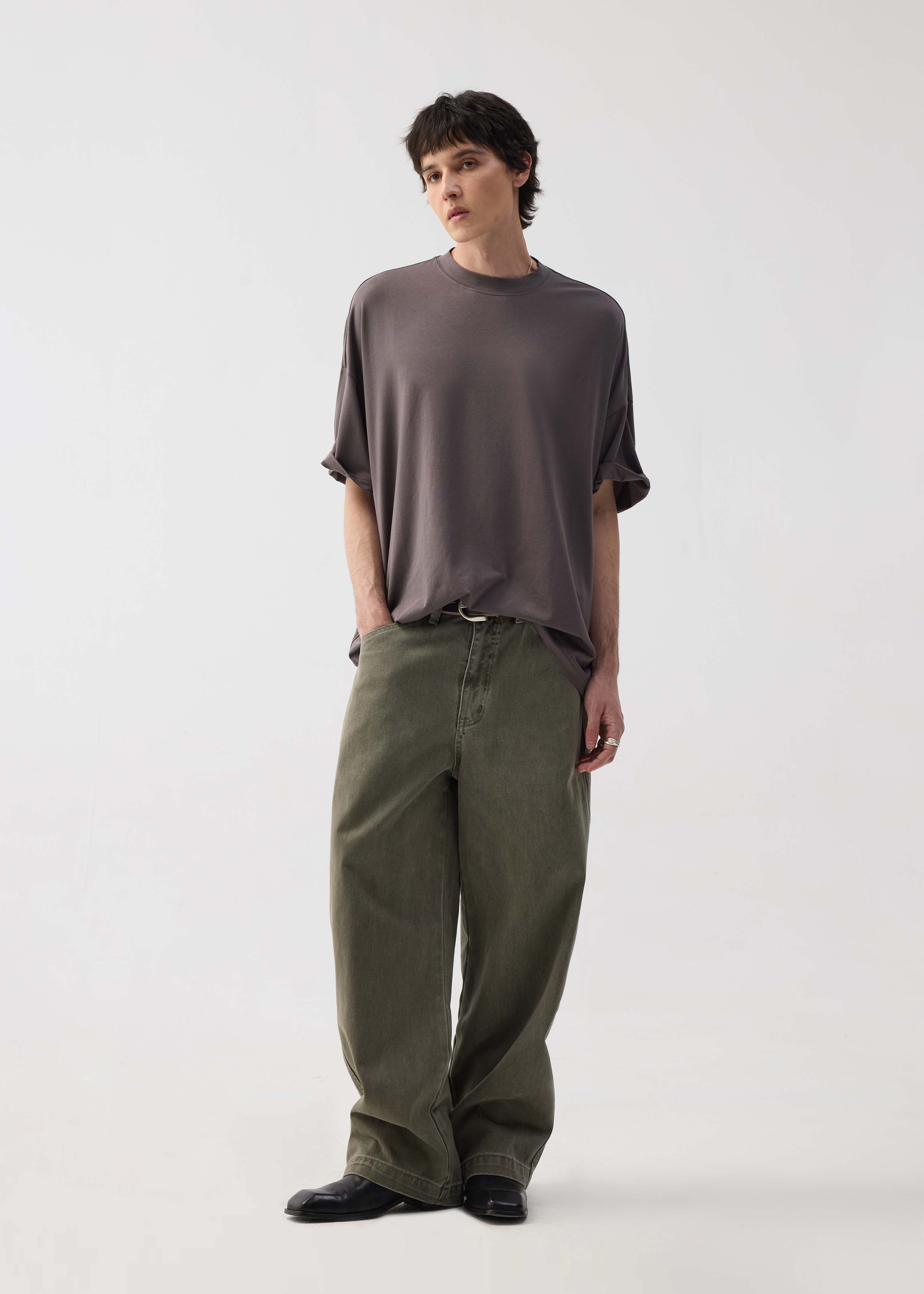Basic Relaxed-Fit Short-Sleeve T-Shirt Grey - Image 2