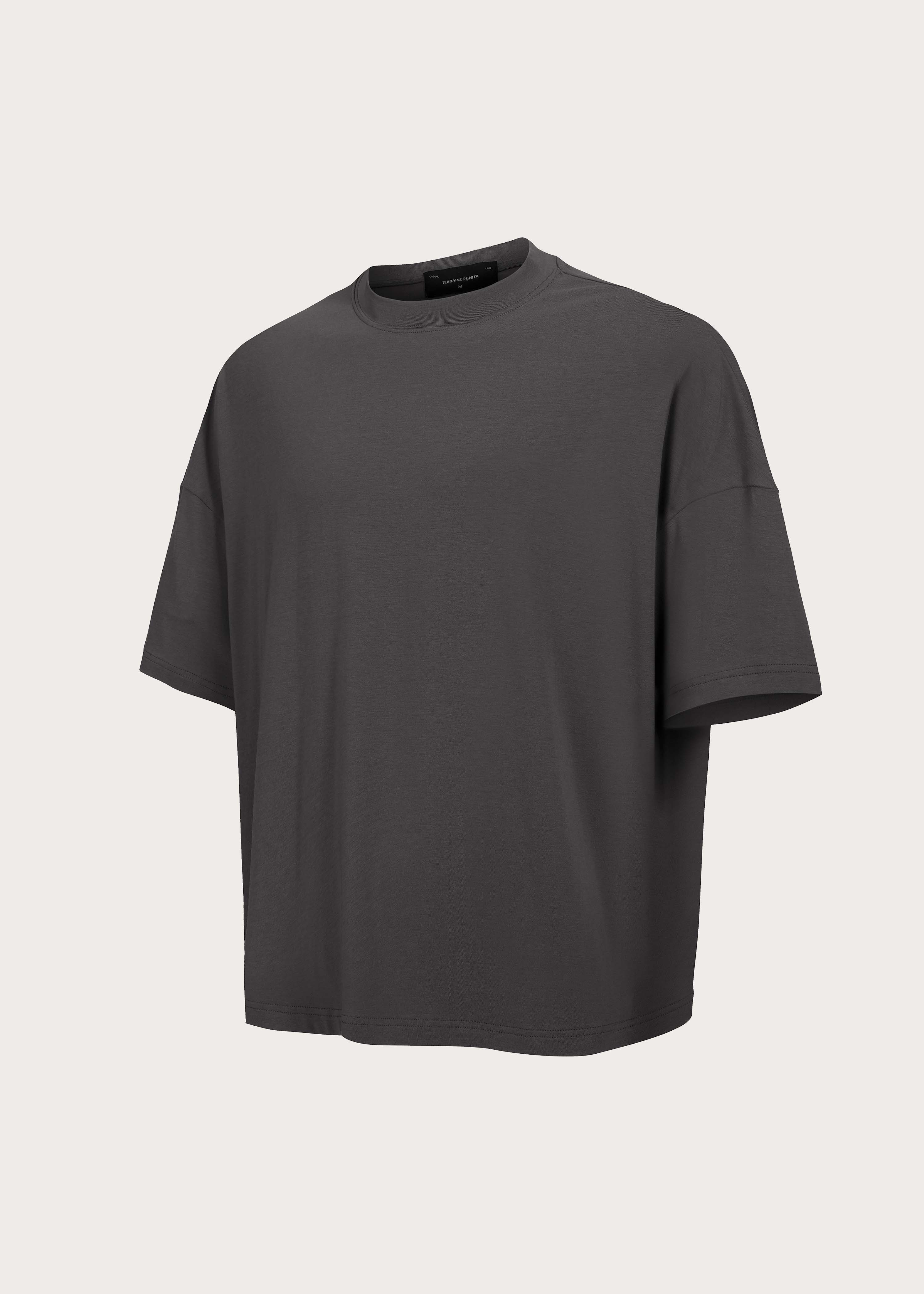 Basic Relaxed-Fit Short-Sleeve T-Shirt Grey - Image 3