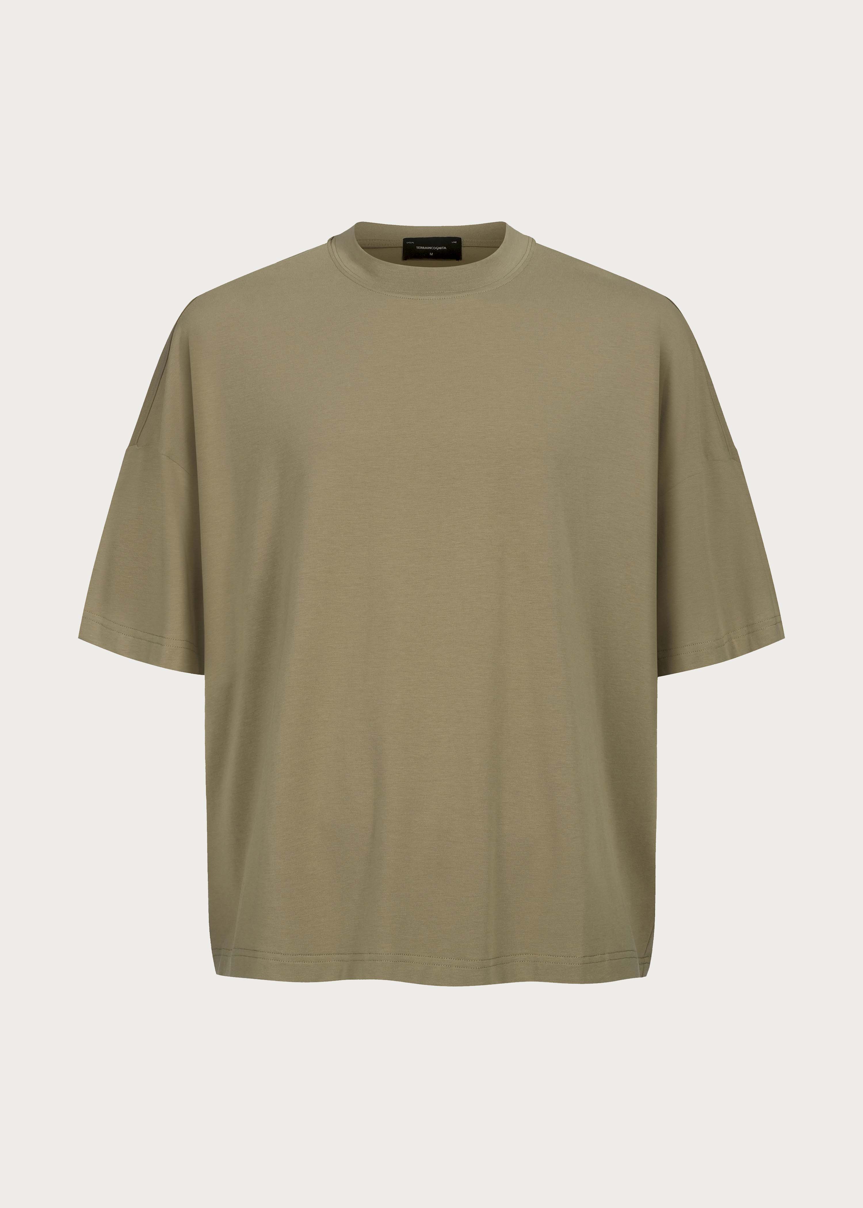 Basic Relaxed-Fit Short-Sleeve T-Shirt Khaki