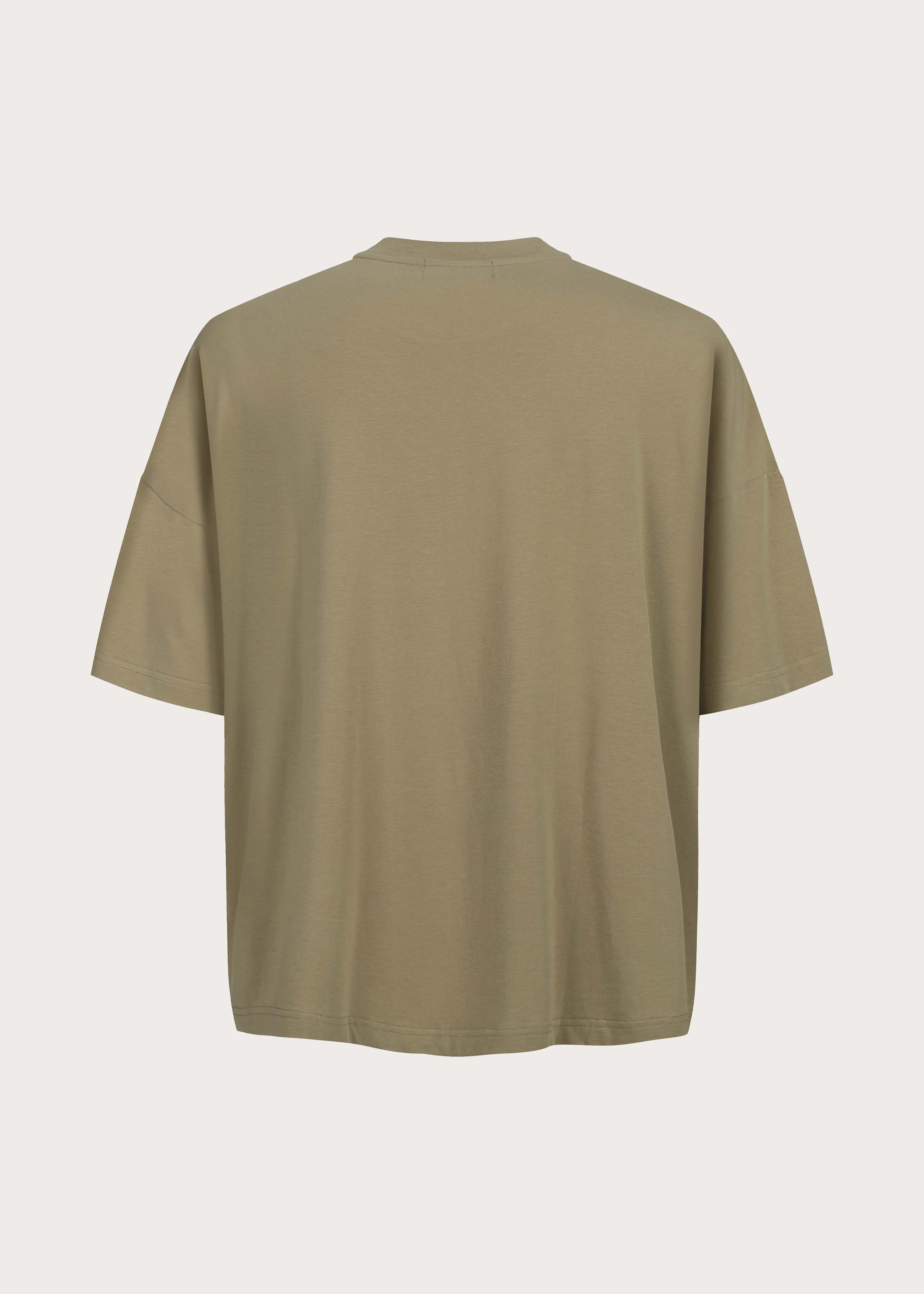 Basic Relaxed-Fit Short-Sleeve T-Shirt Khaki - Image 4