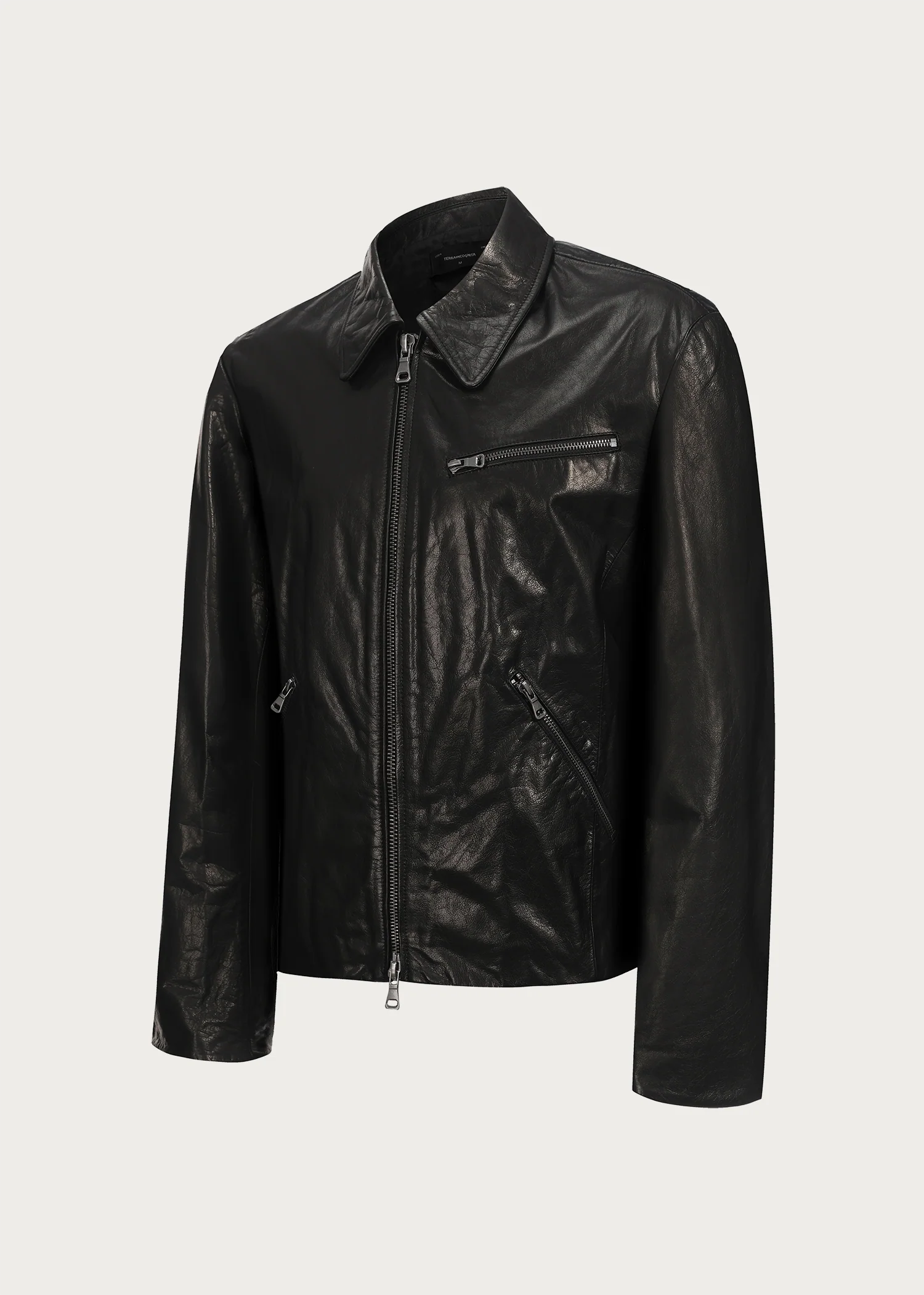 Vegetable-tanned leather zipper genuine leather jacket - Image 4