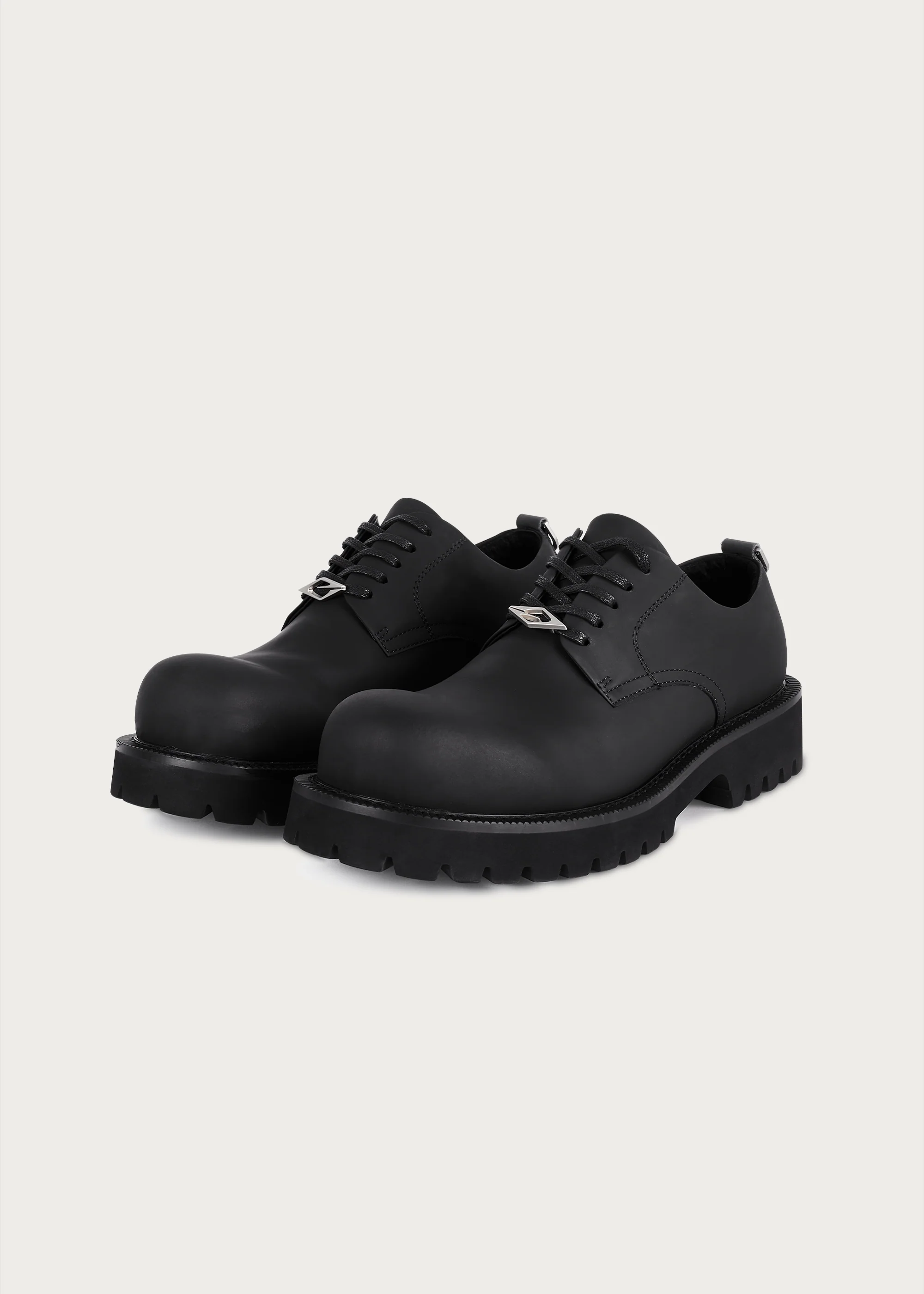 Derby shoes Chunky Round-toe Matte black - Image 3
