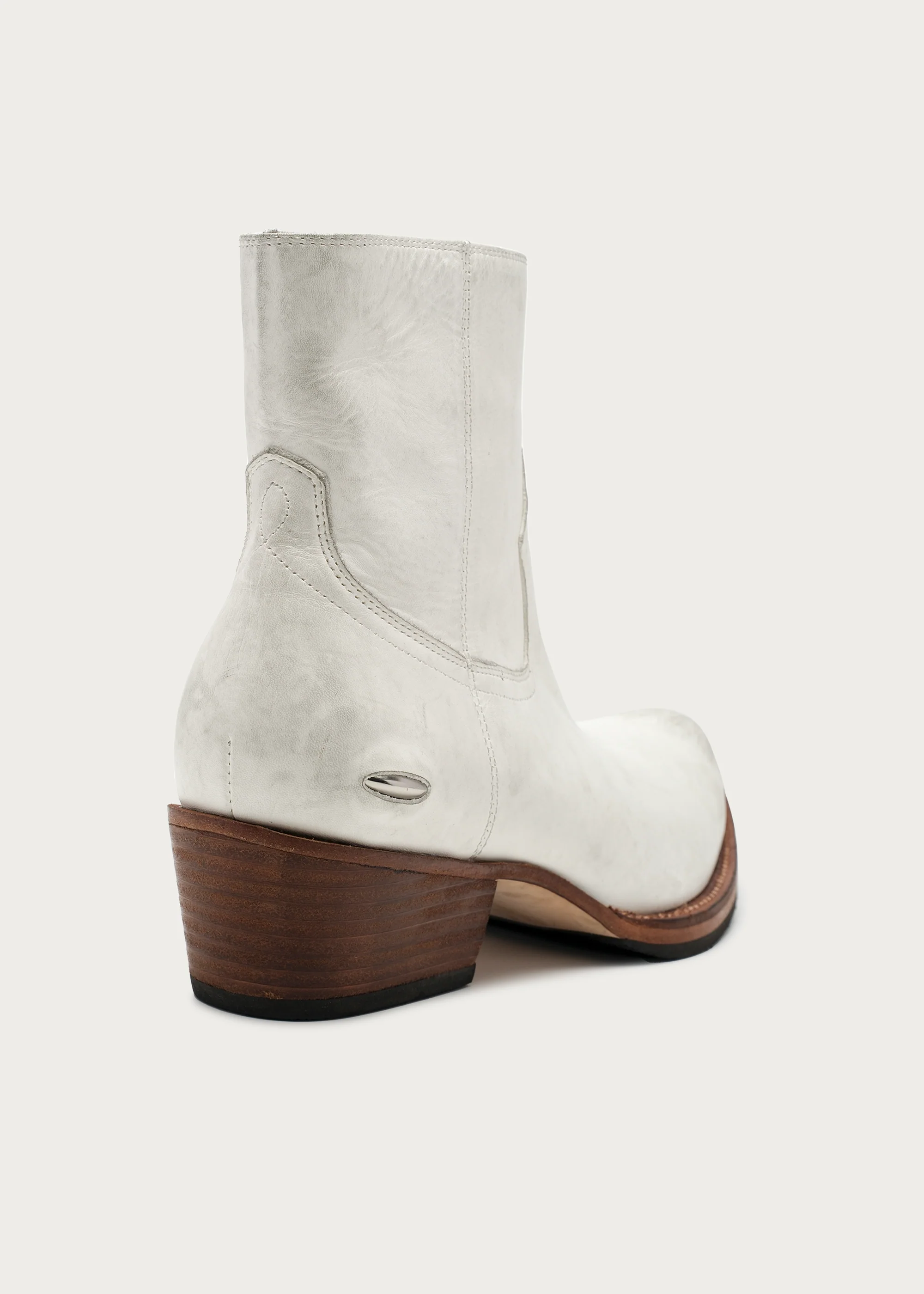 Distressed White Ankle Boots - Image 3