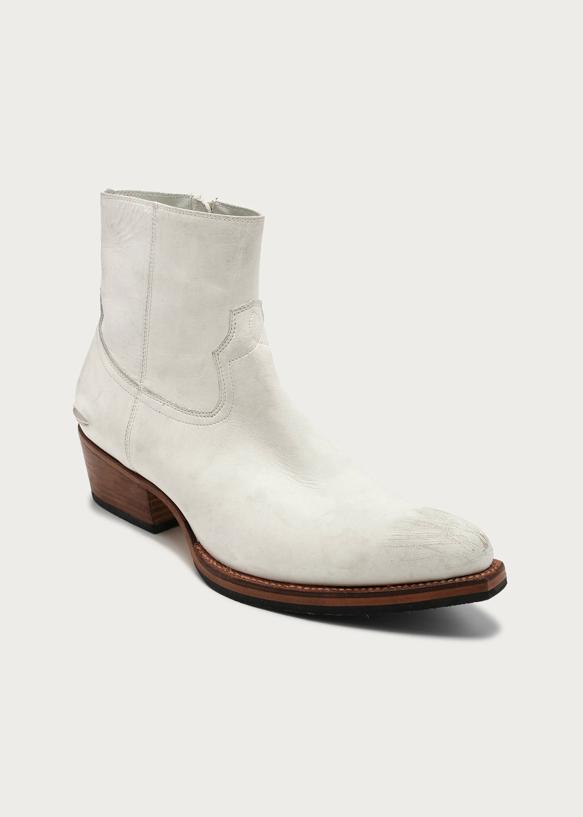 Distressed White Ankle Boots - Image 6