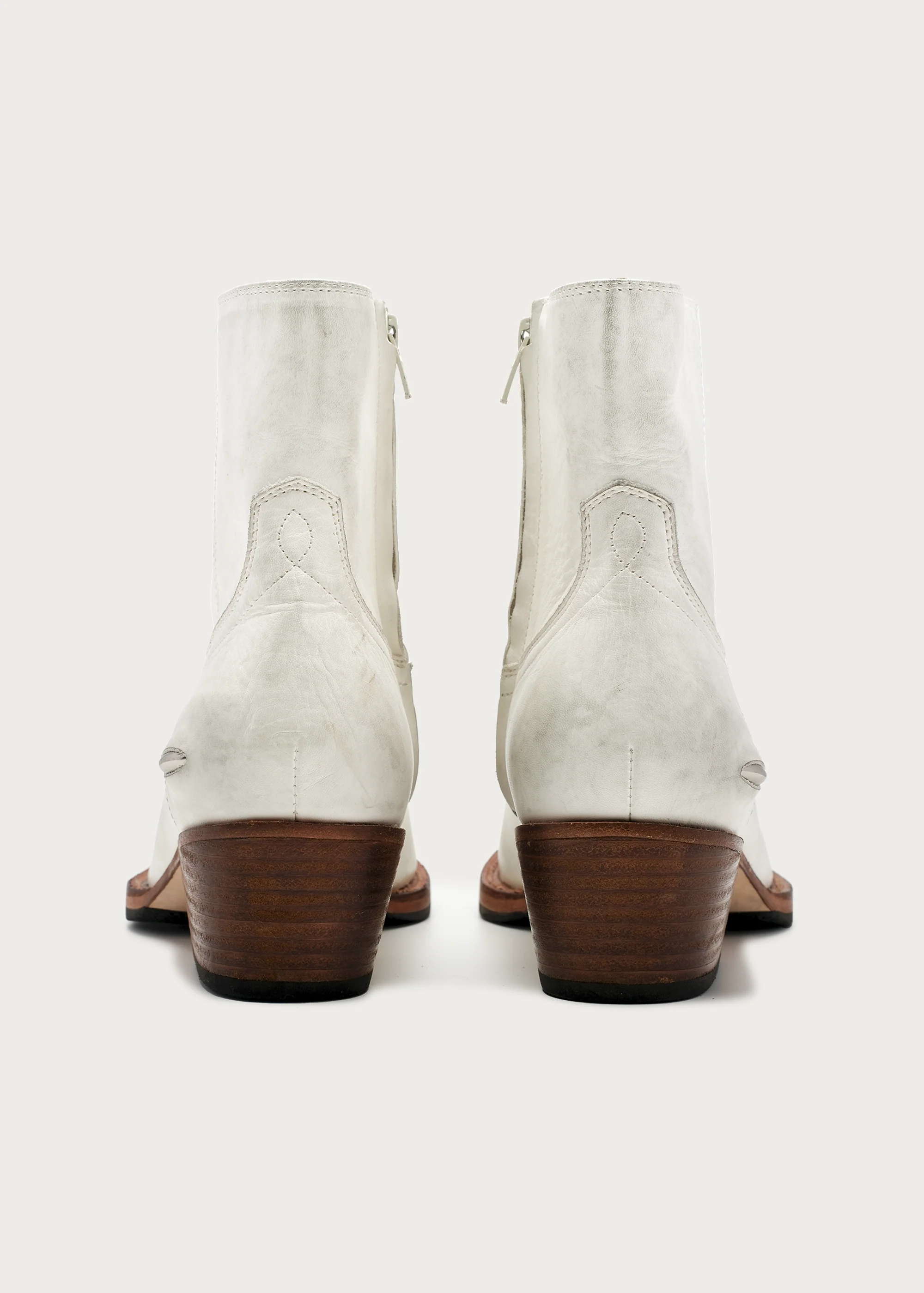 Distressed White Ankle Boots - Image 8