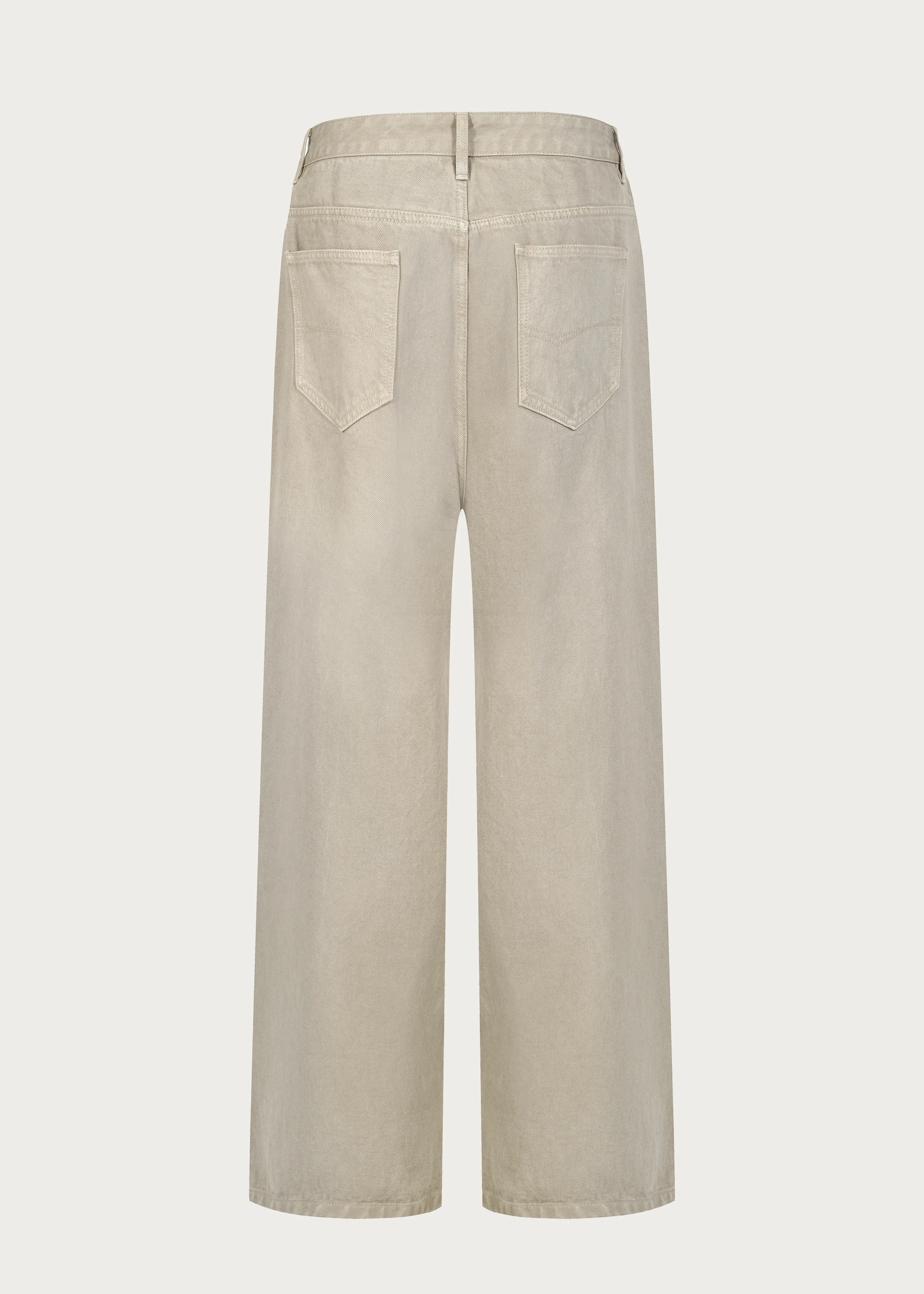 Light khaki Washed Straight-leg pants with a subtle flare - Image 4