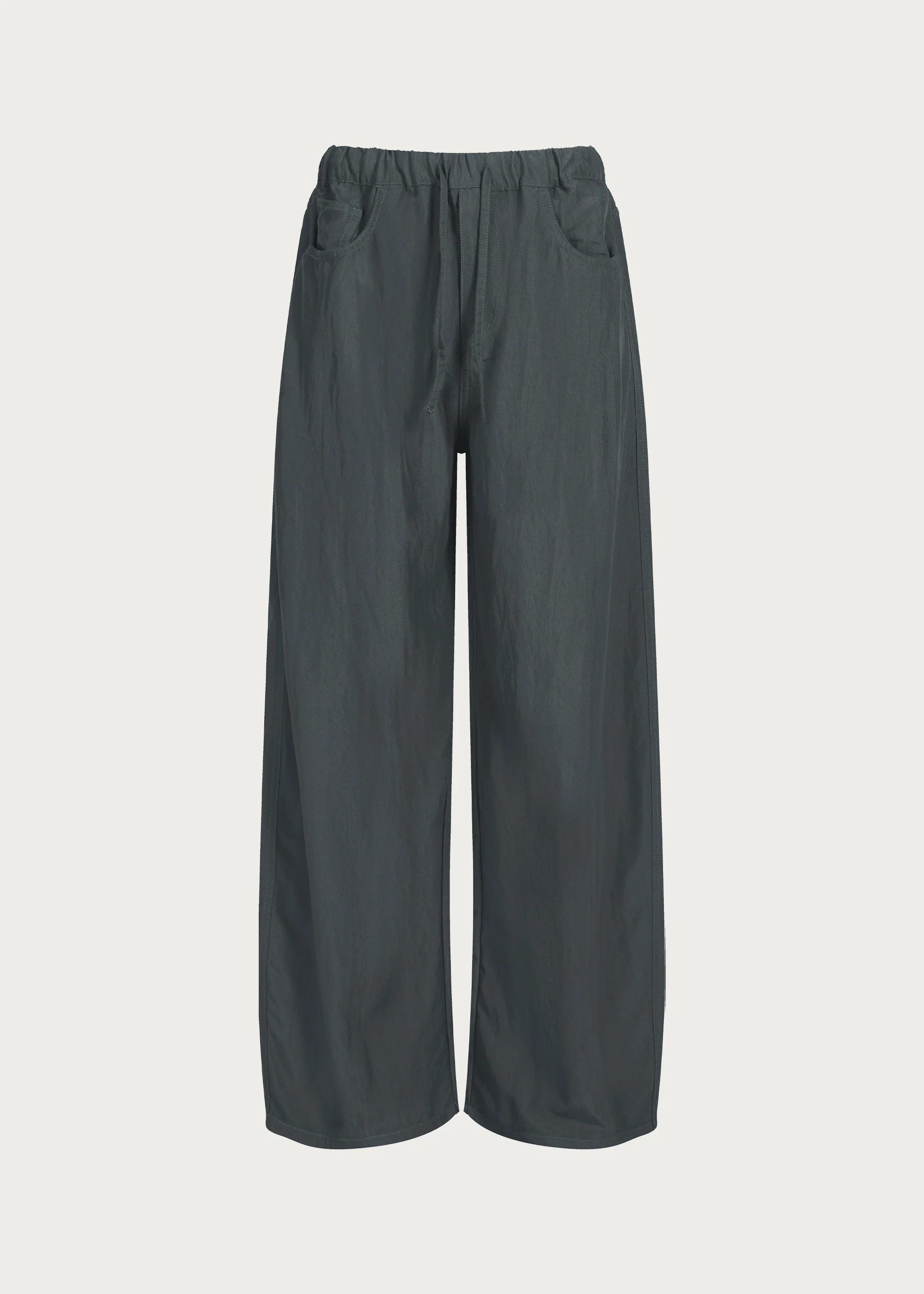 Drapey Casual Trousers with Elastic Waist and Drawstring