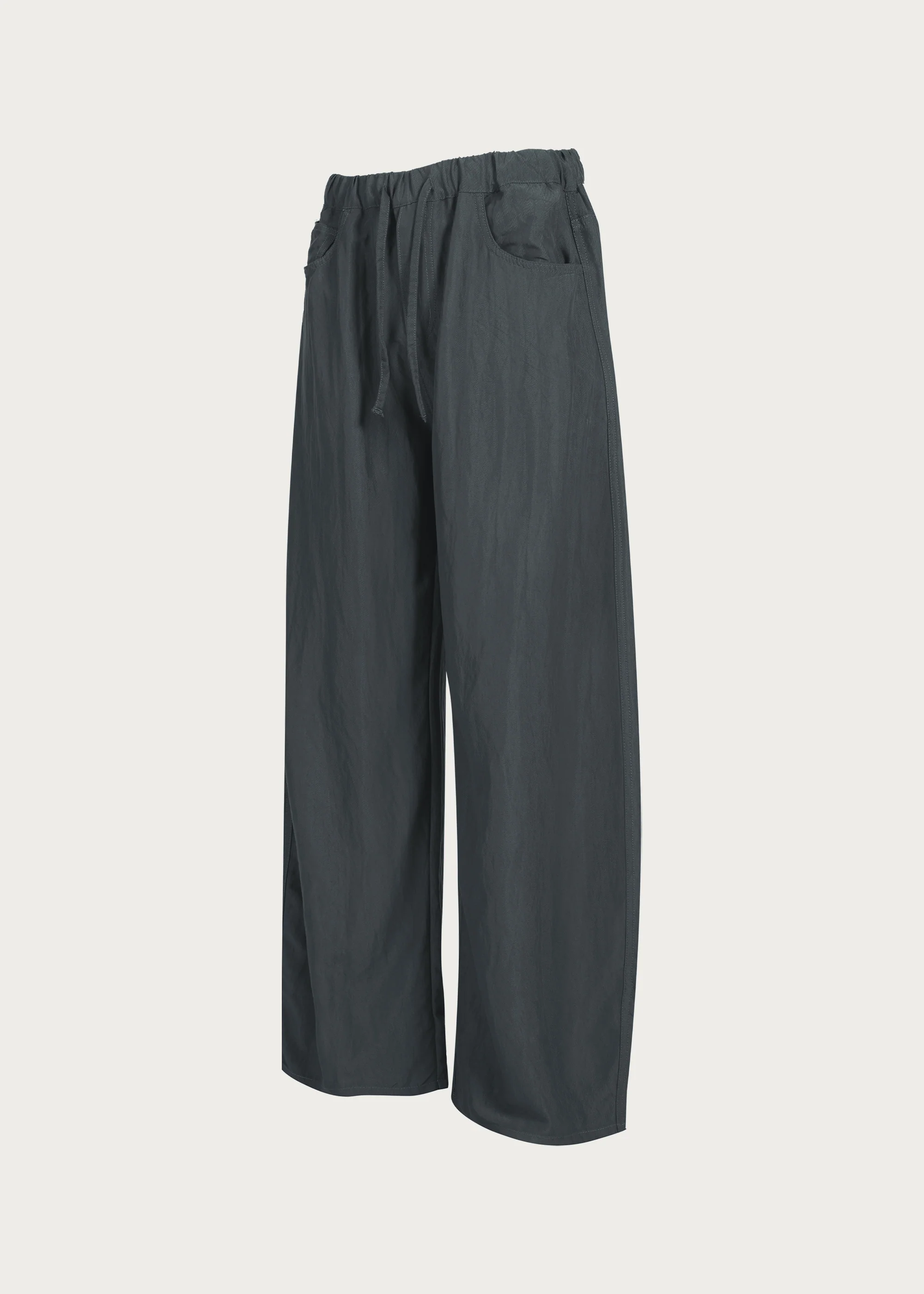 Drapey Casual Trousers with Elastic Waist and Drawstring - Image 5