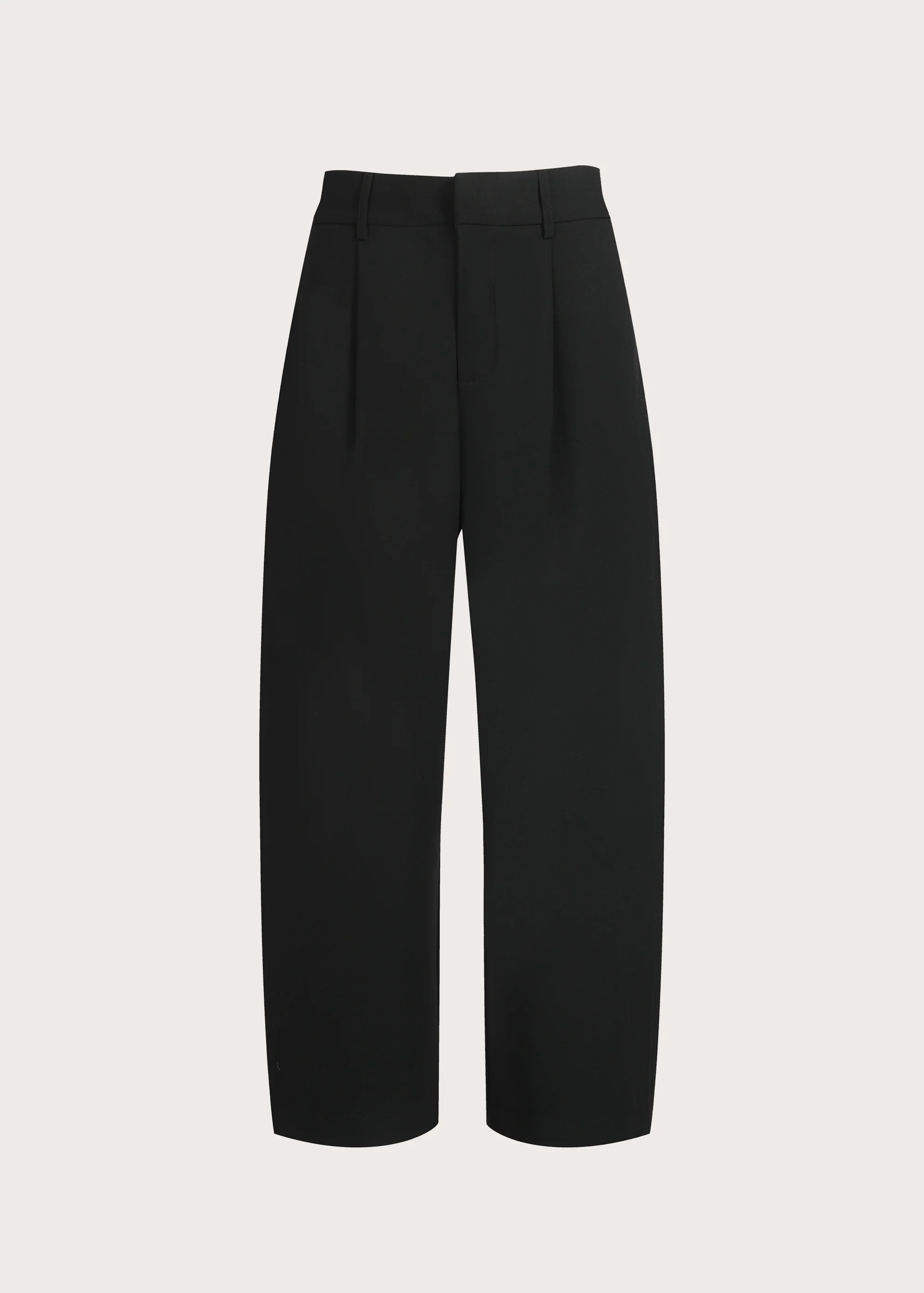 Drapey Wool-Blend Pleated Trousers Black
