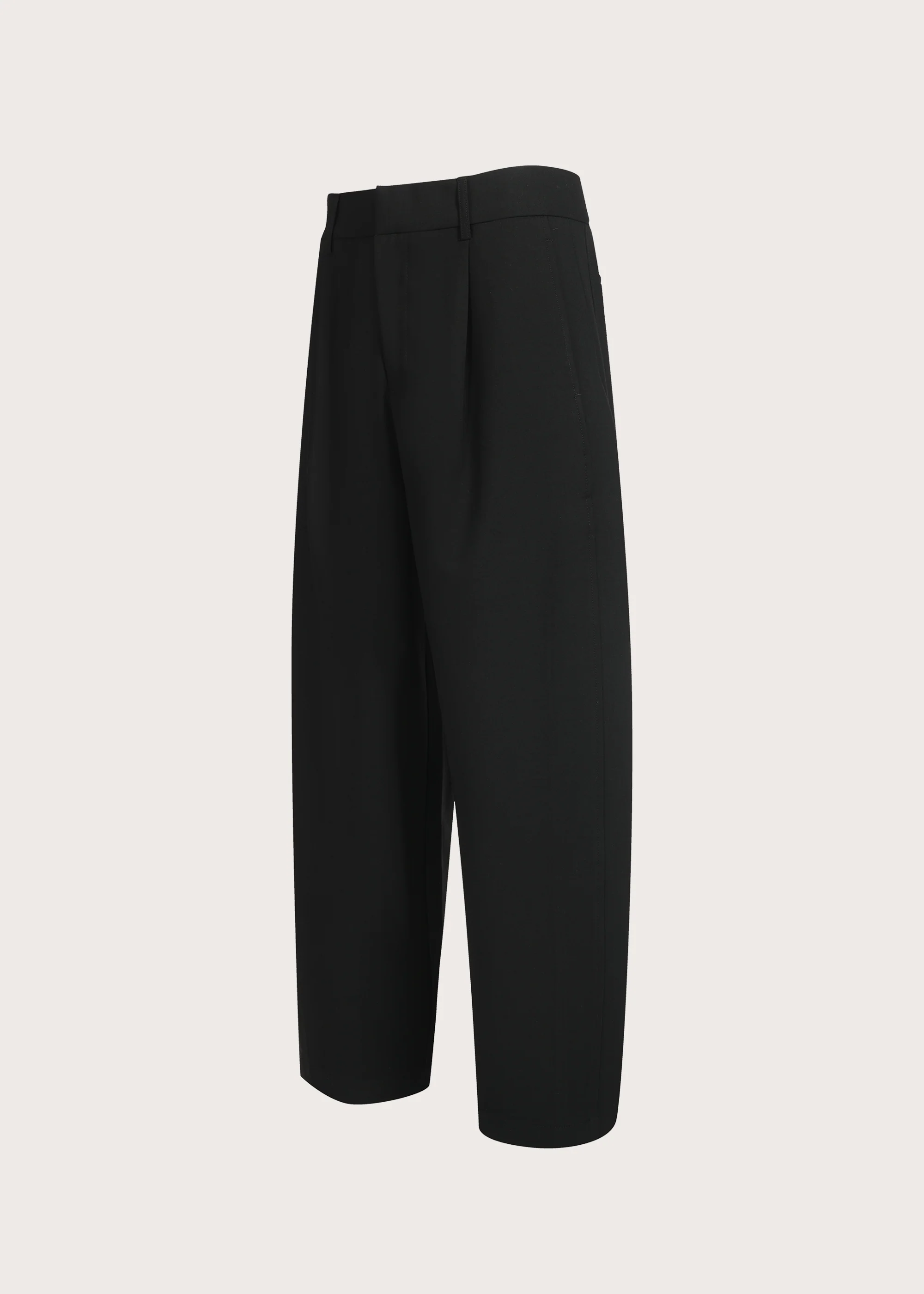 Drapey Wool-Blend Pleated Trousers Black - Image 3
