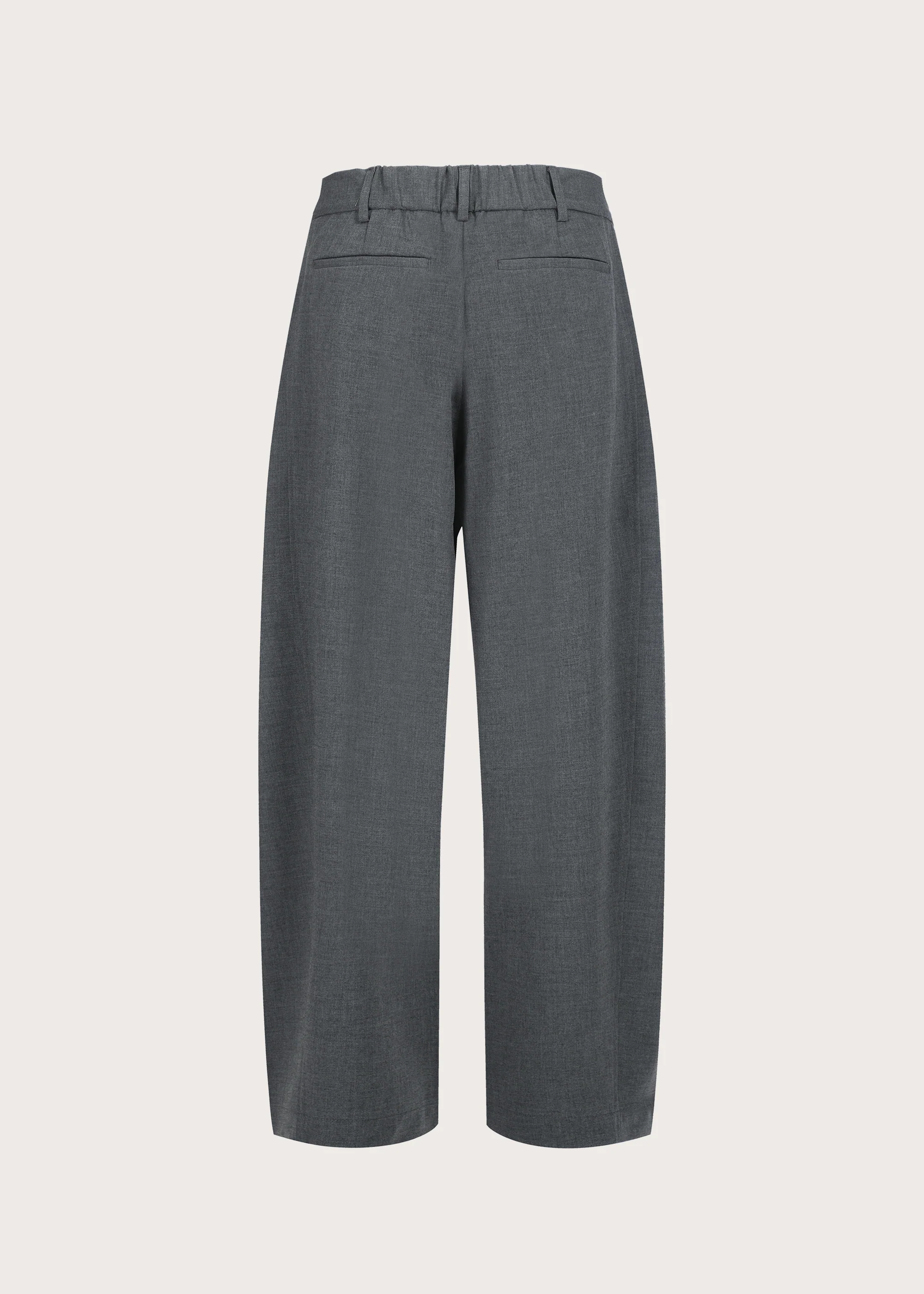 Drapey Wool-Blend Pleated Trousers Grey - Image 4