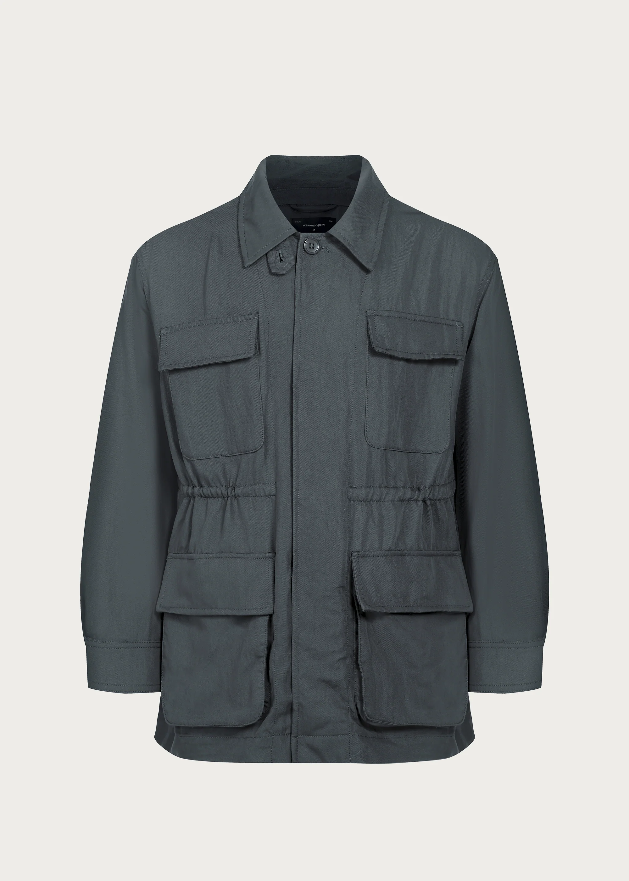 Four-Pocket Draped Lapel Jacket