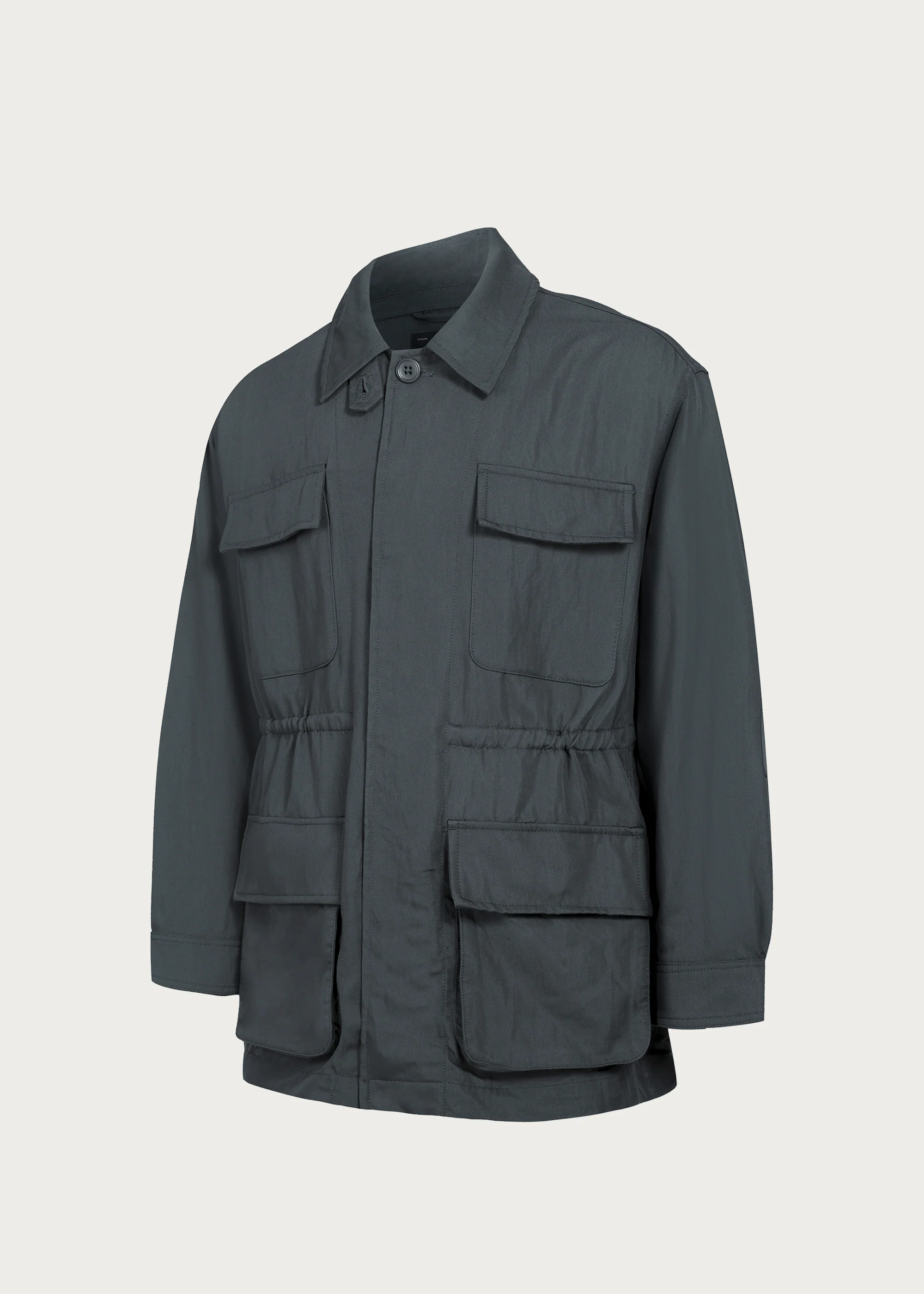 Four-Pocket Draped Lapel Jacket - Image 4
