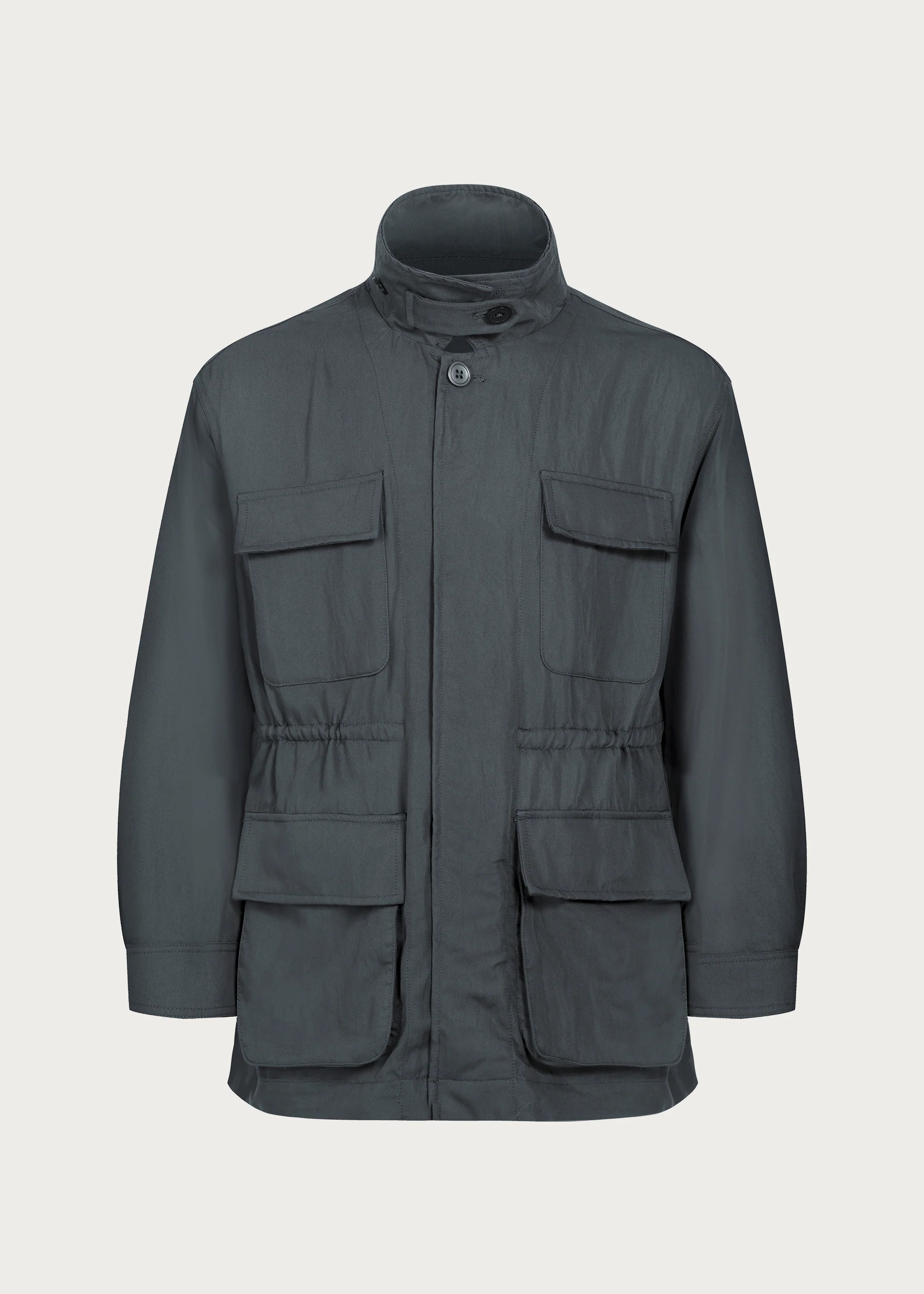 Four-Pocket Draped Lapel Jacket - Image 5
