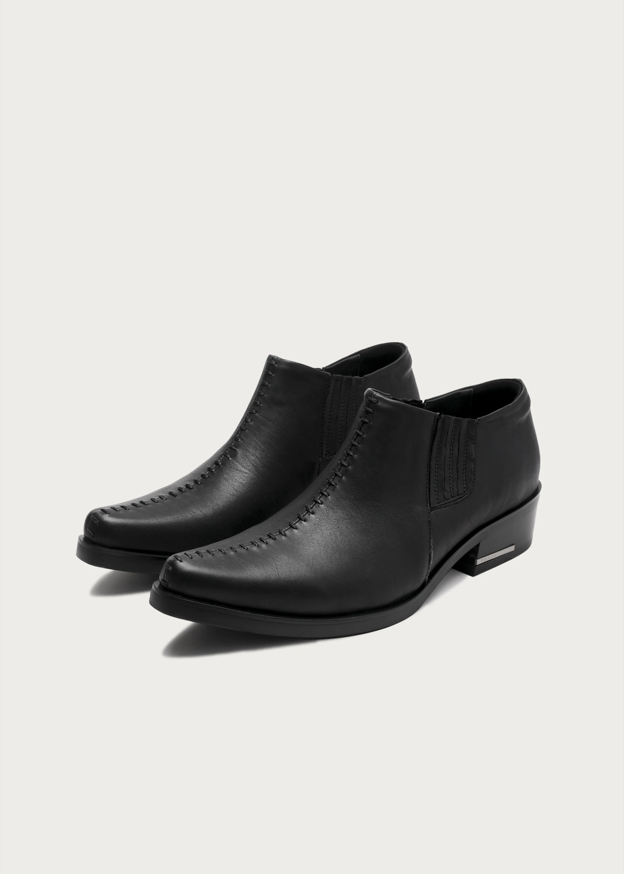 Front Stitch Ankle Boots Black - Image 5
