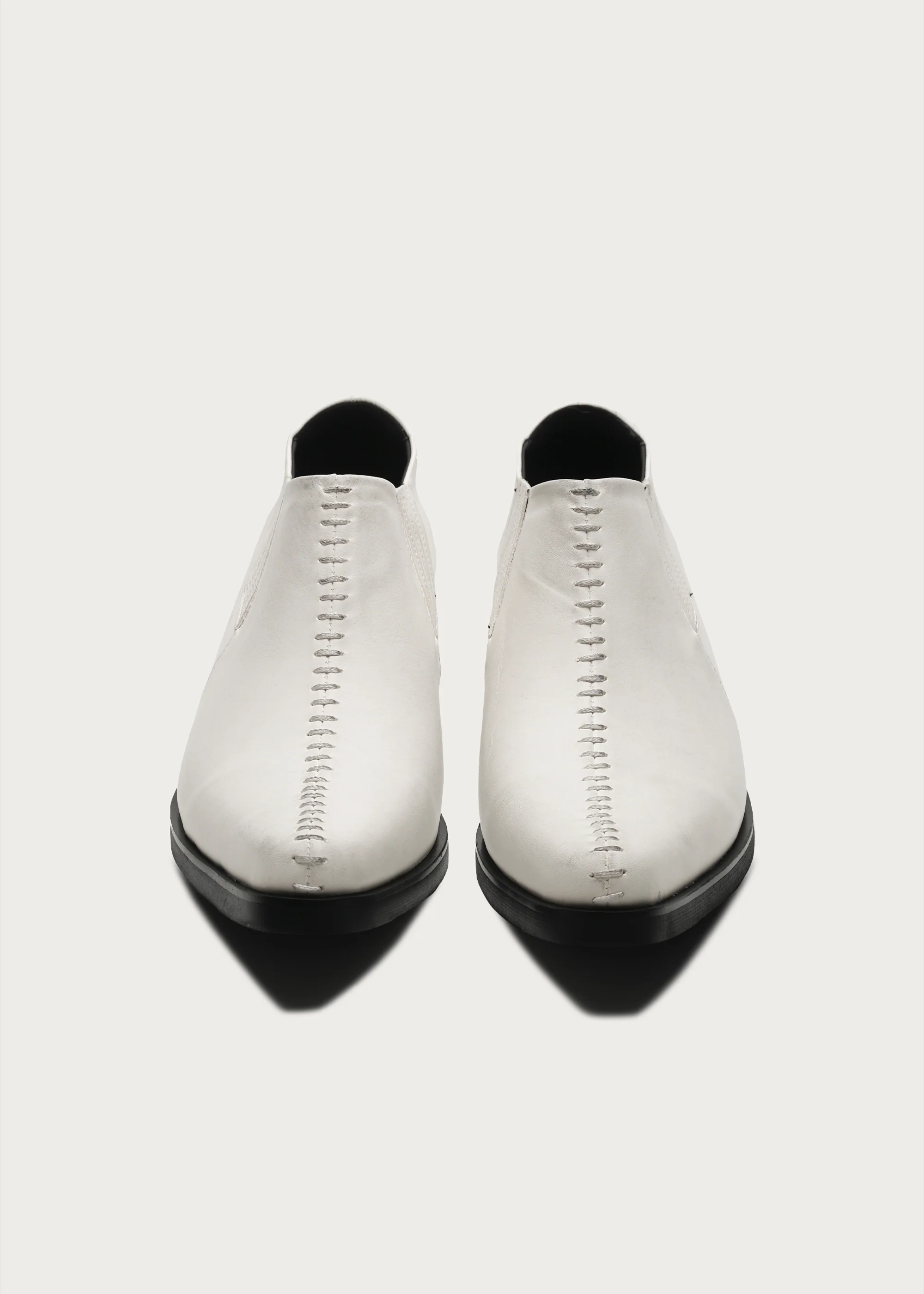 Front Stitch Ankle Boots Dirty white - Image 3