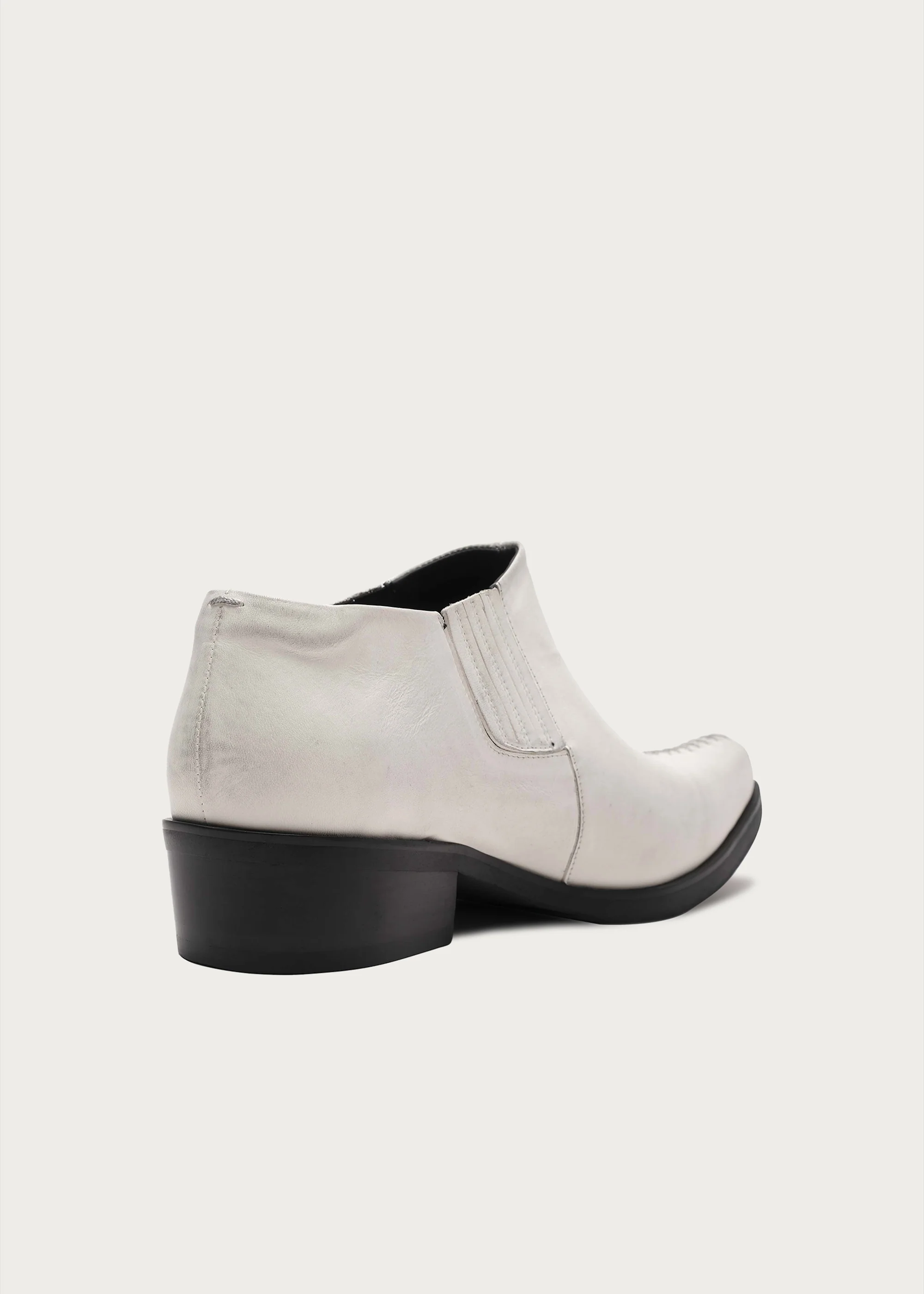 Front Stitch Ankle Boots Dirty white - Image 5