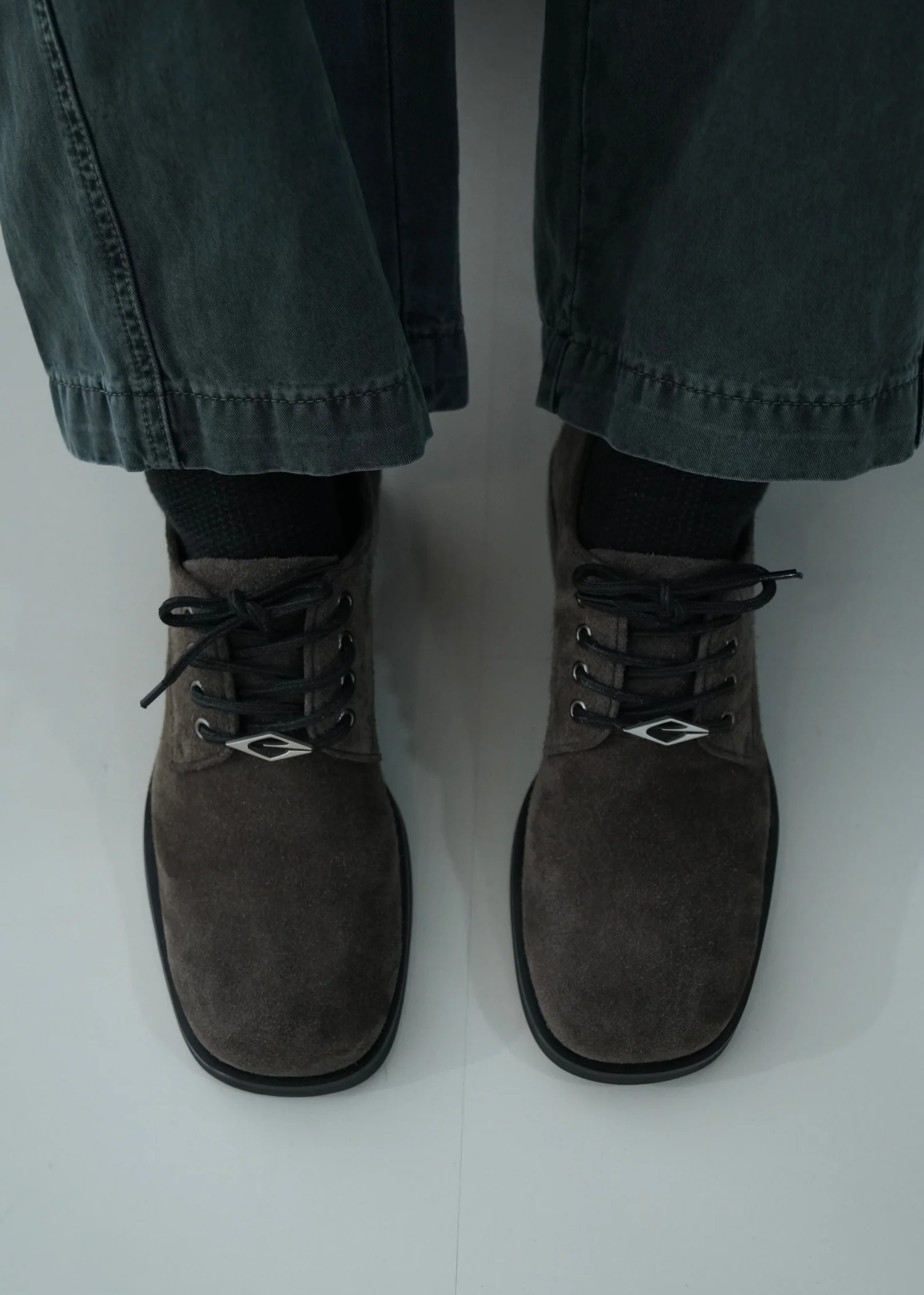 Leather Derby shoes Brownish gray - Image 2