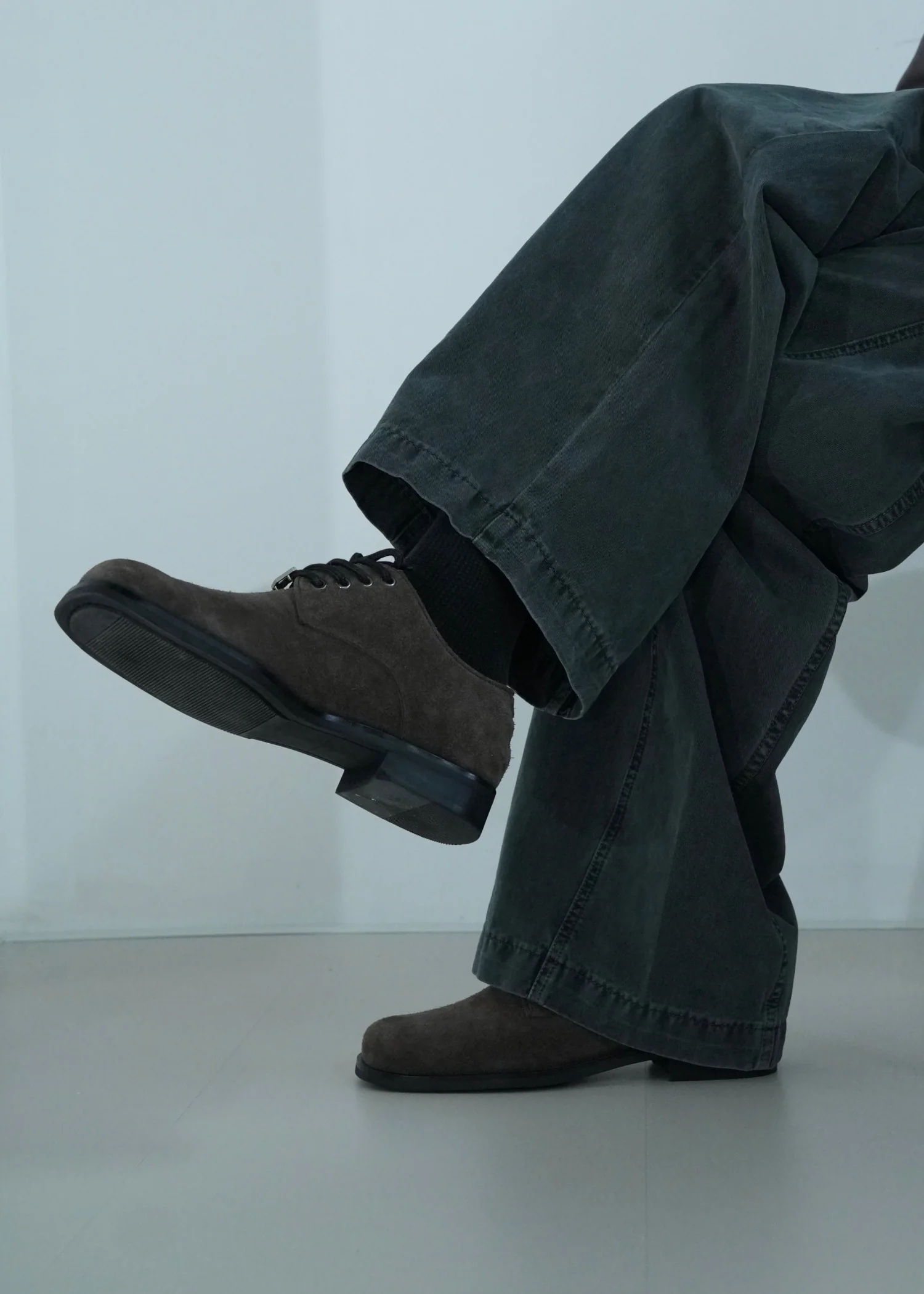 Leather Derby shoes Brownish gray - Image 3