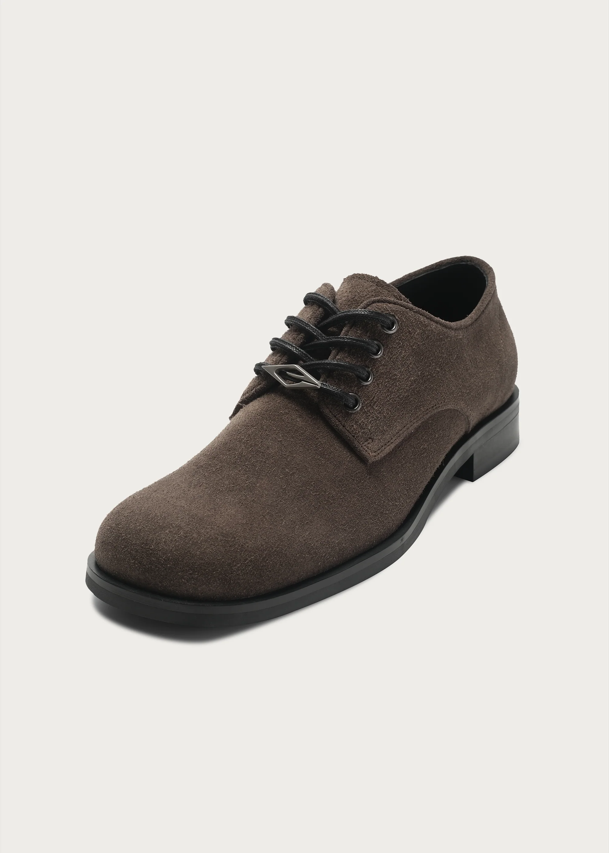 Leather Derby shoes Brownish gray - Image 5
