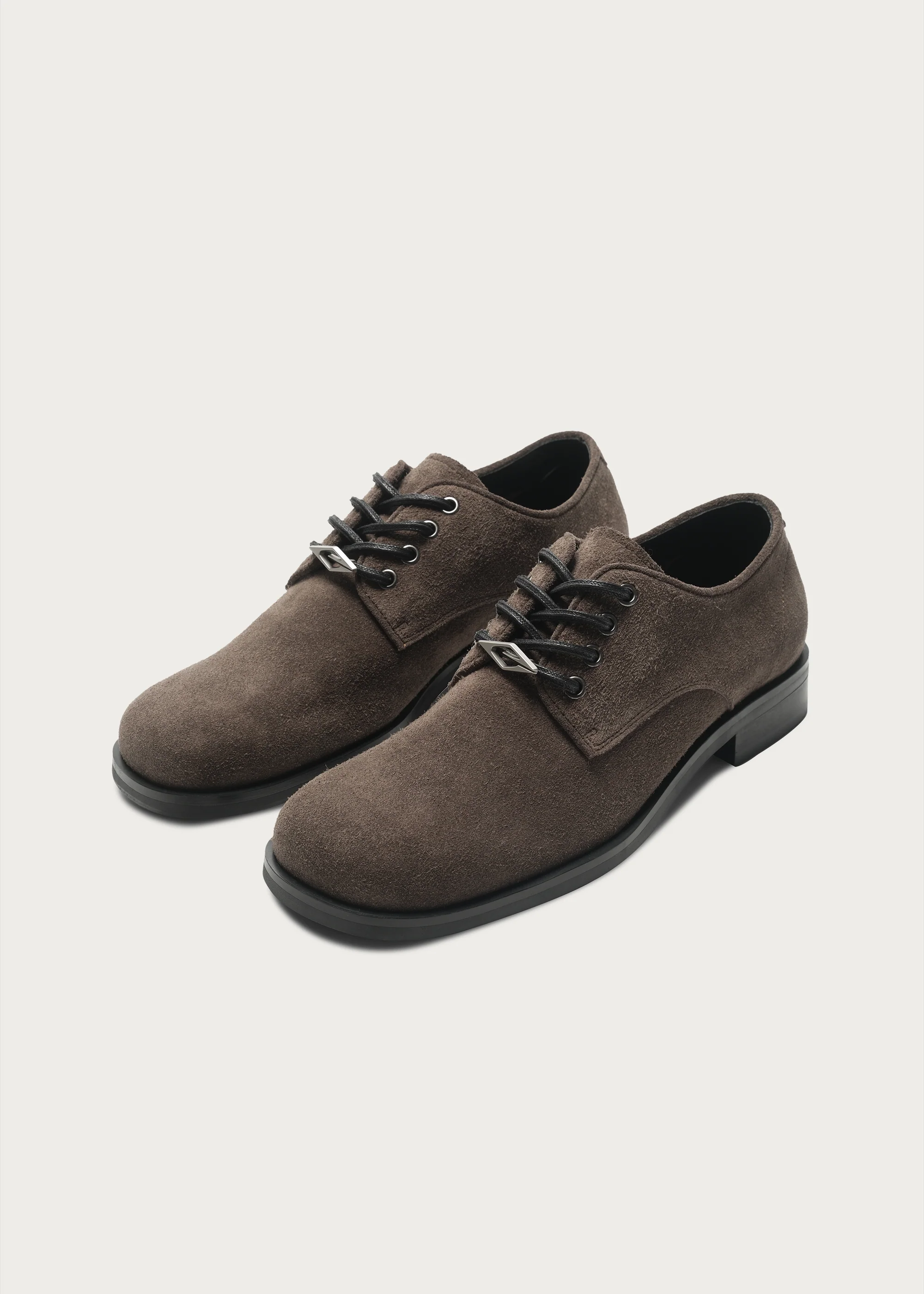 Leather Derby shoes Brownish gray - Image 6