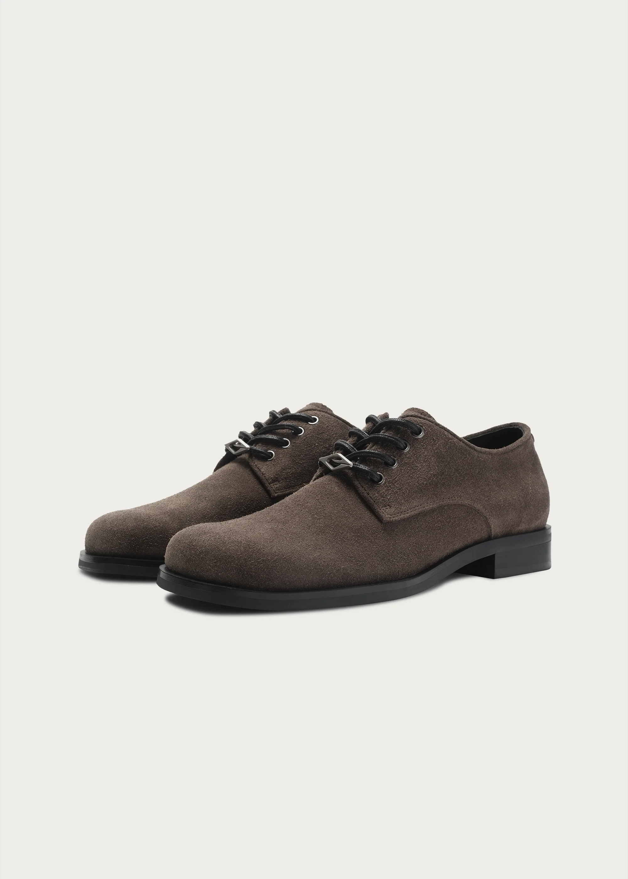 Leather Derby shoes Brownish gray - Image 7