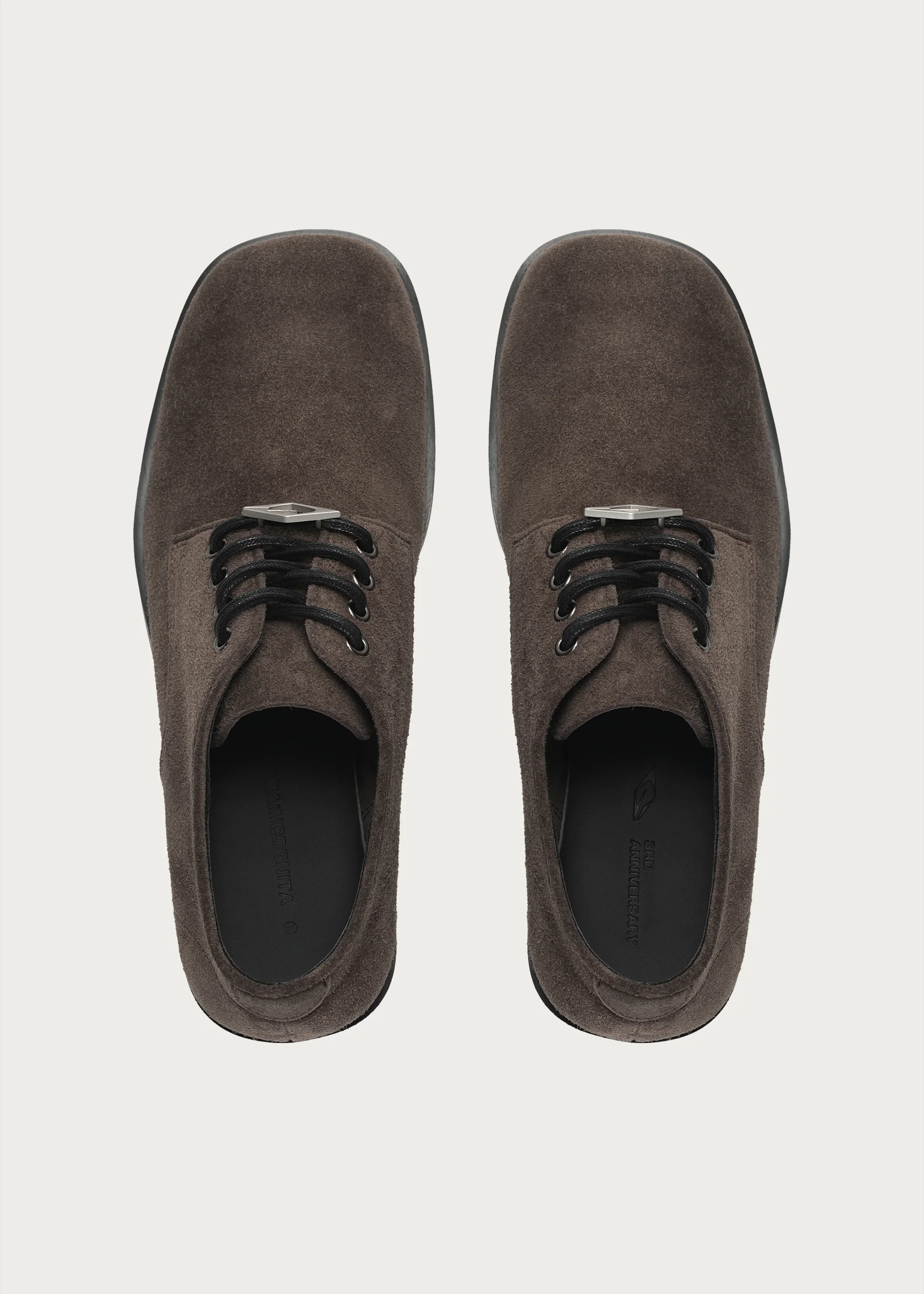 Leather Derby shoes Brownish gray - Image 8