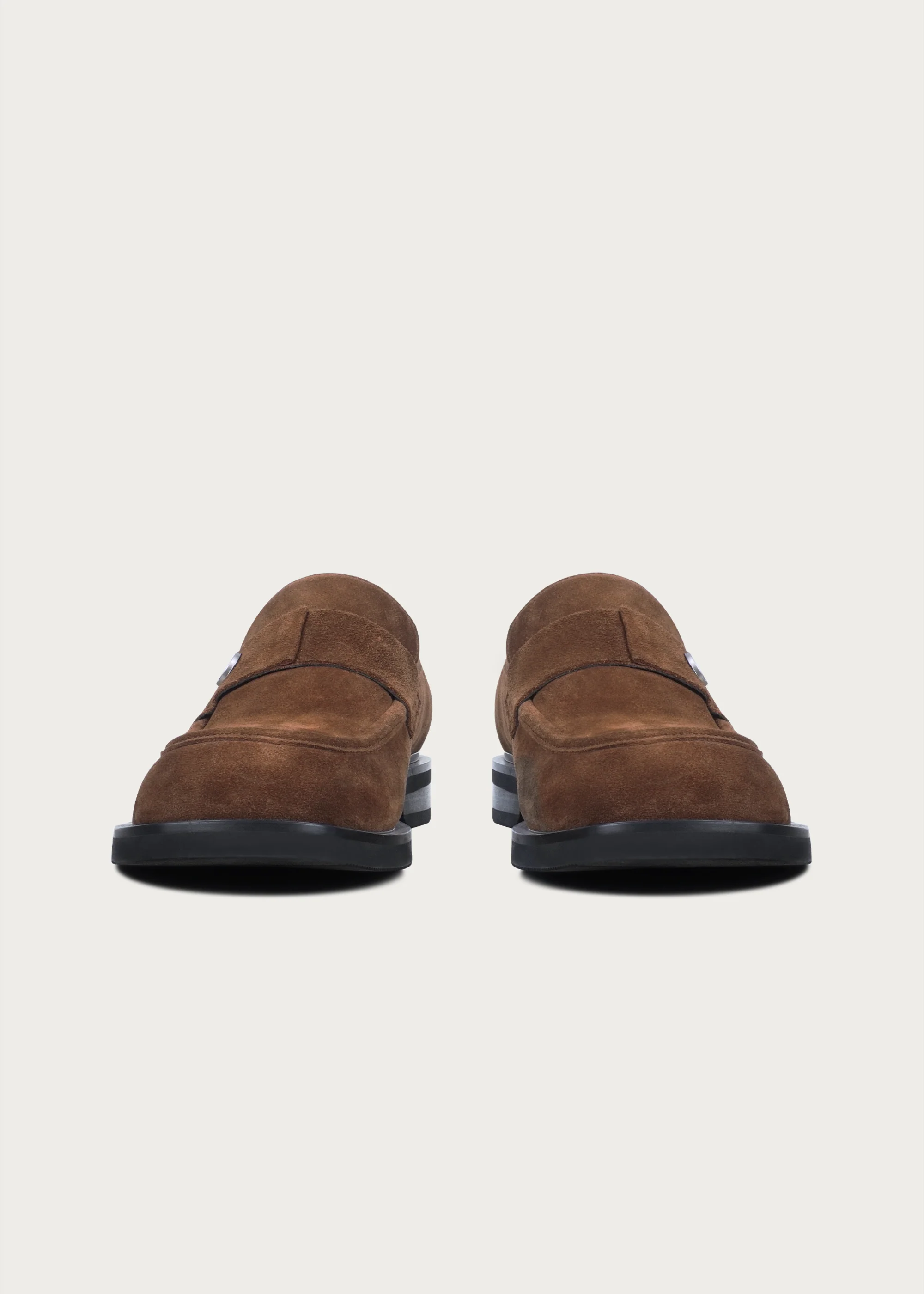 Loafers Button Leather Brown - Image 5
