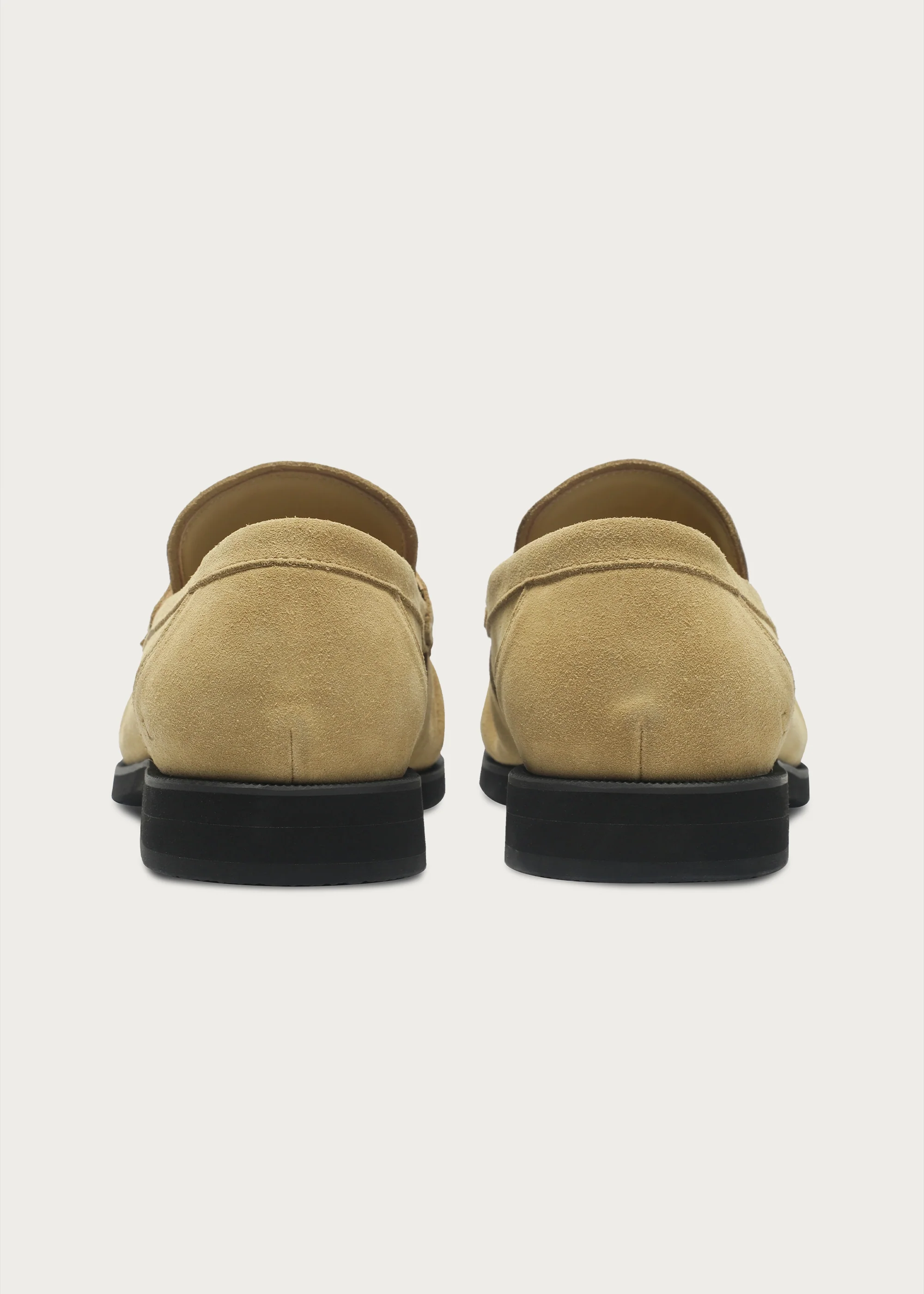 Suede Round-Toe Vintage Loafers Light Khaki - Image 9