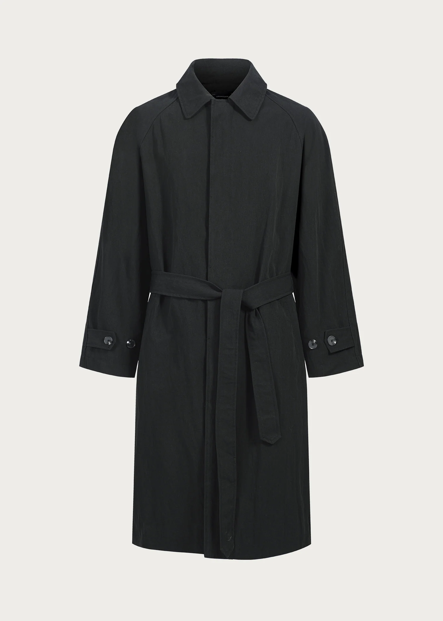 Long trench coat with lapel Black