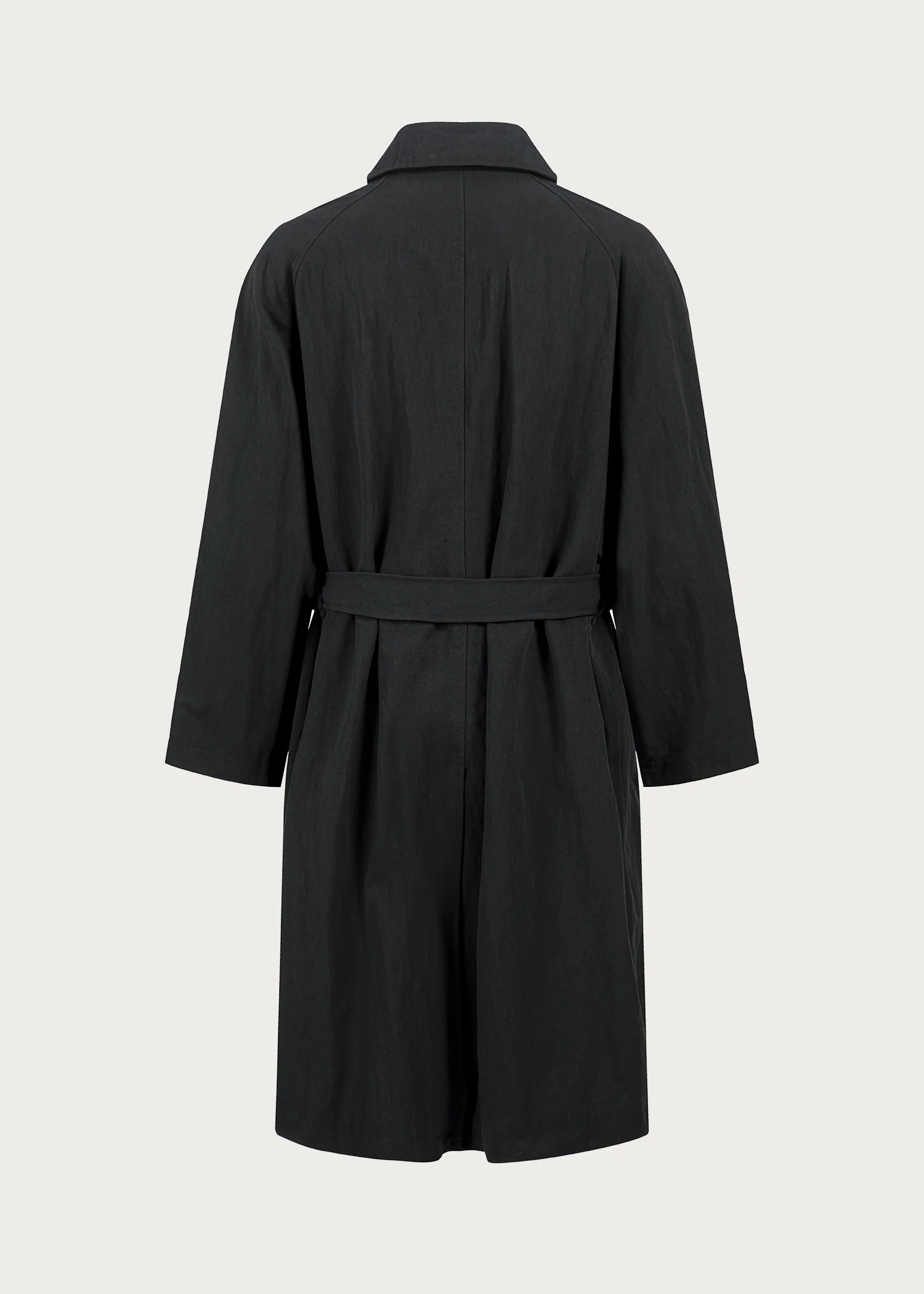 Long trench coat with lapel Black - Image 4