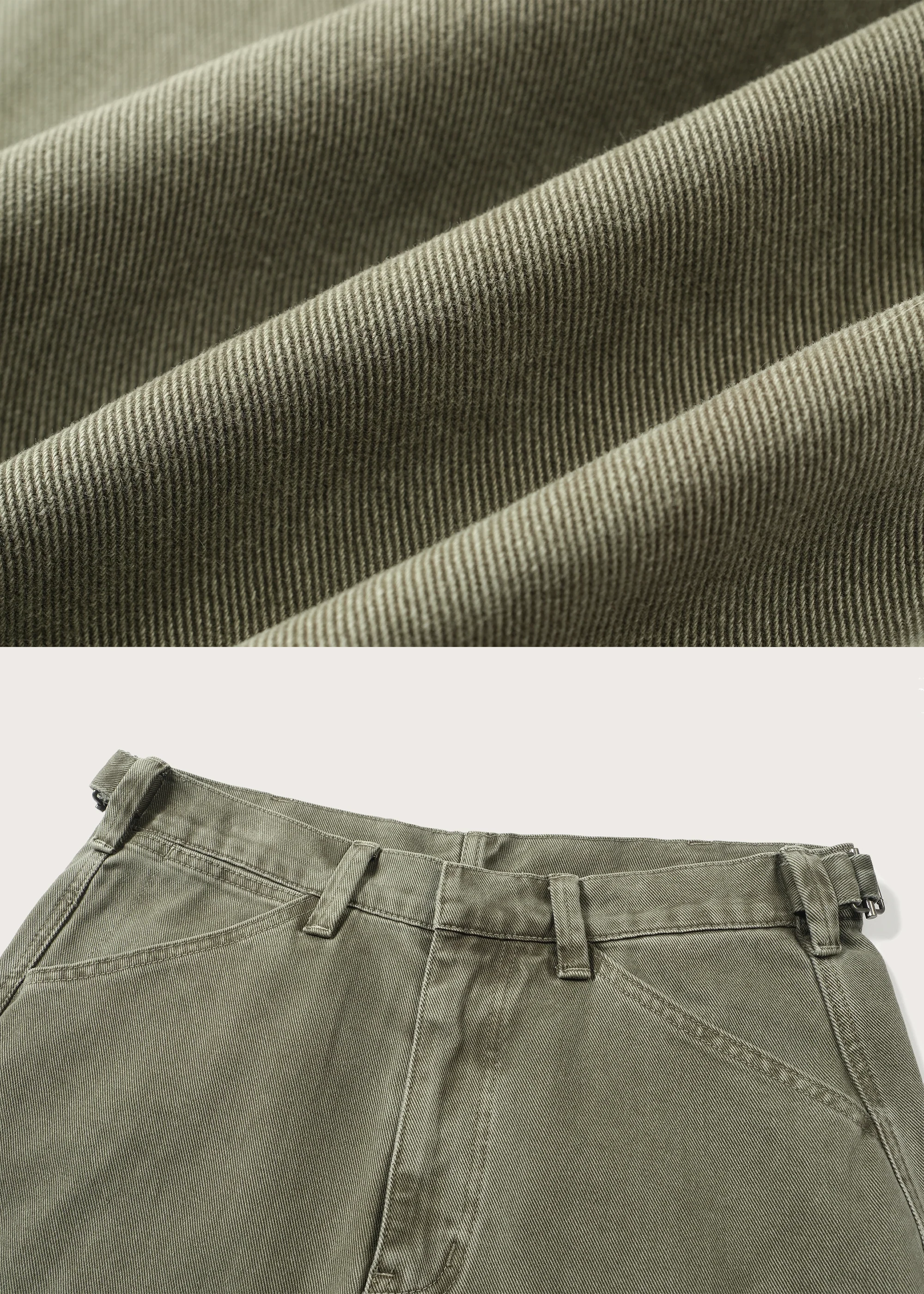Loose-fitting jeans with an adjustable waistband Green - Image 3