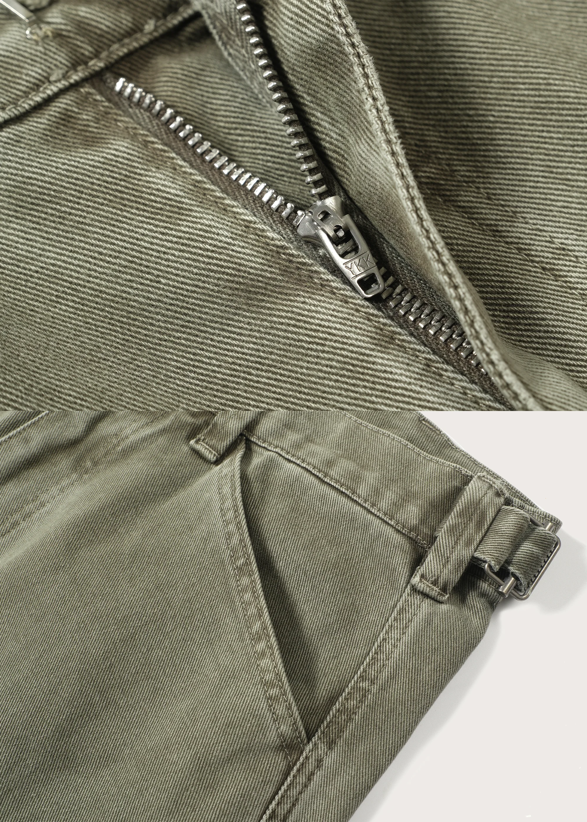 Loose-fitting jeans with an adjustable waistband Green - Image 4