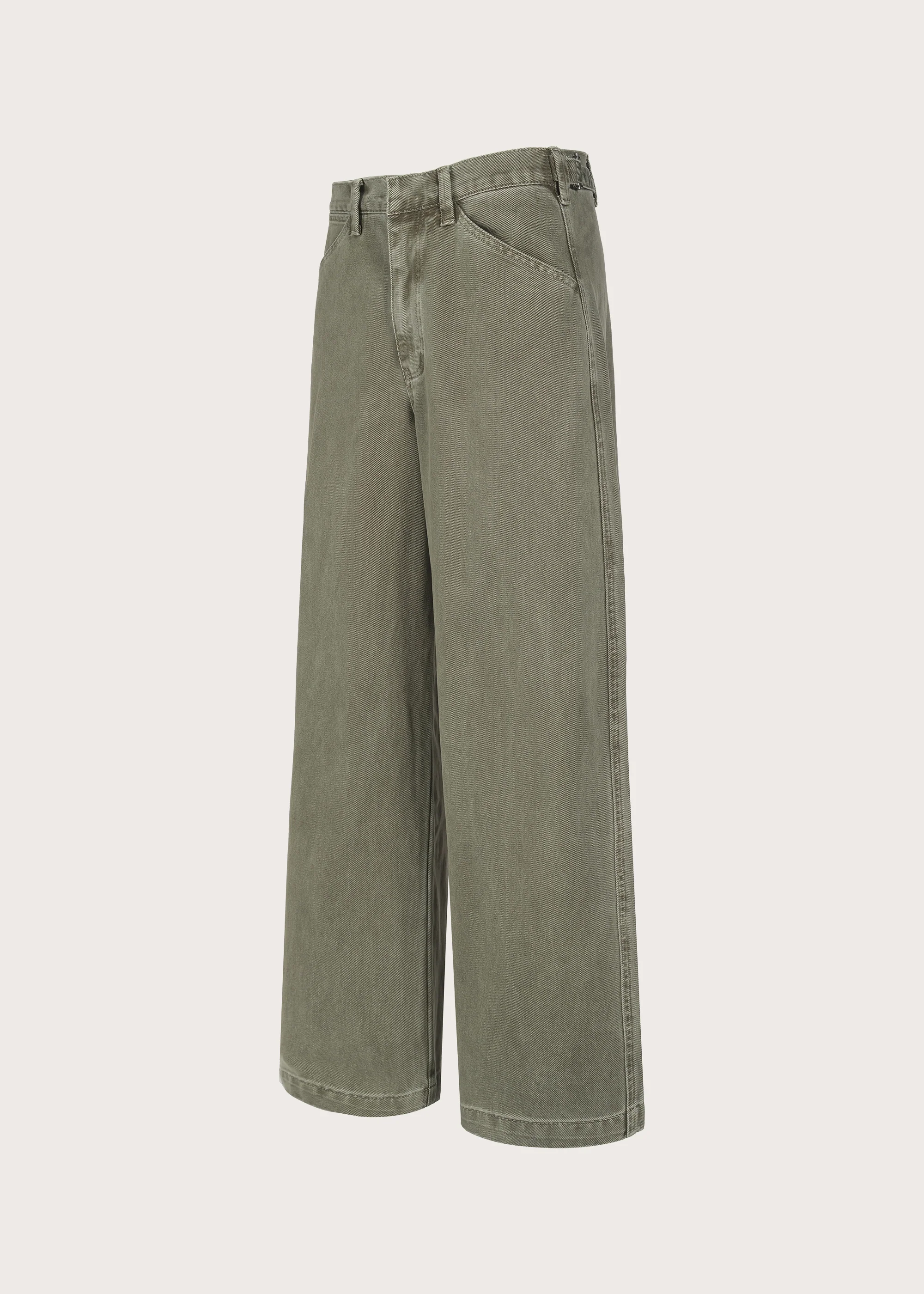Loose-fitting jeans with an adjustable waistband Green - Image 5