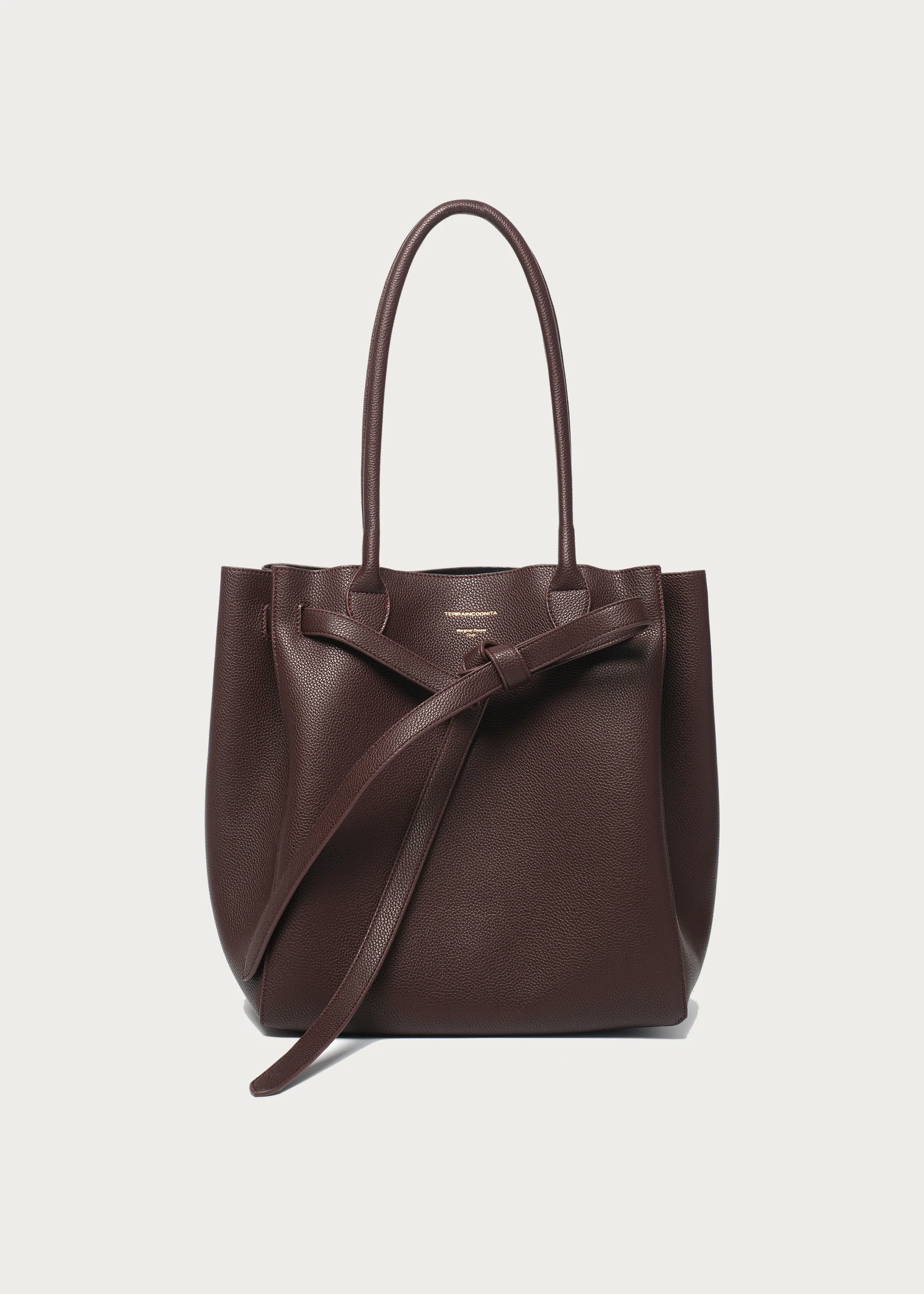 Lychee-Grain Microfiber Leather Large-Capacity Tote Bag Red - Image 3