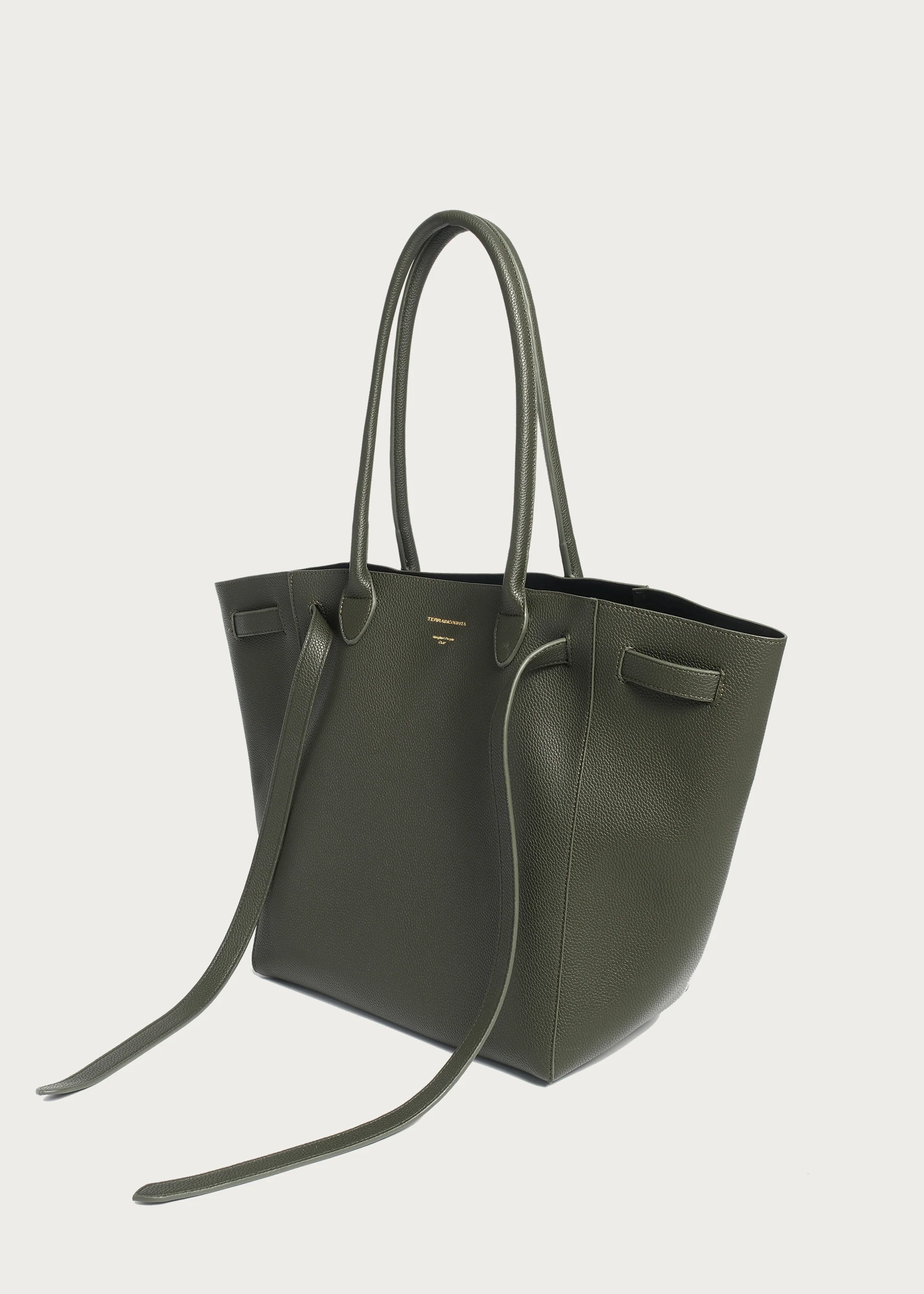 Lychee-Grain Microfiber Leather Large-Capacity Tote Bag Green - Image 4