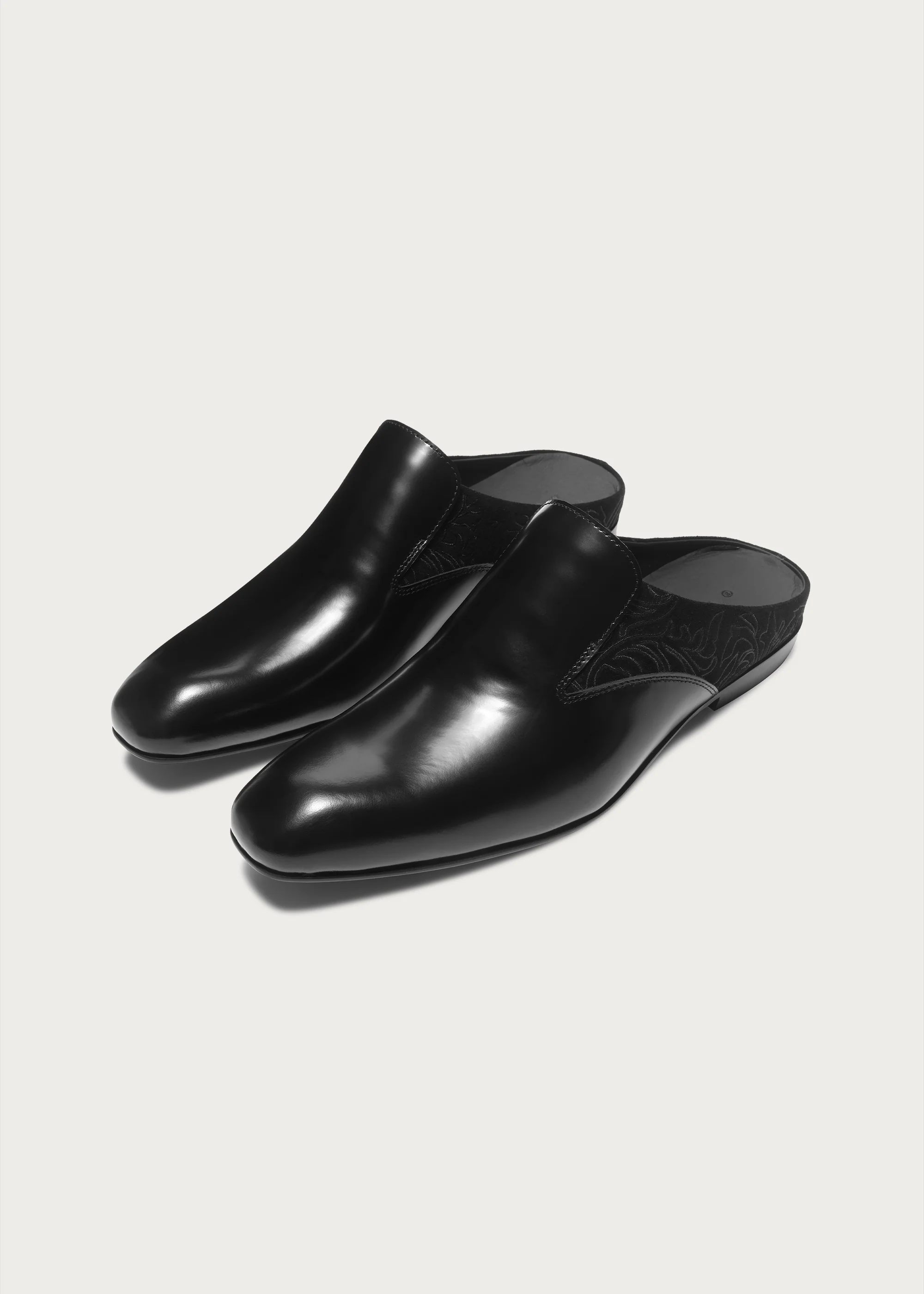 Mules Flower-patterned Pointed Black - Image 3