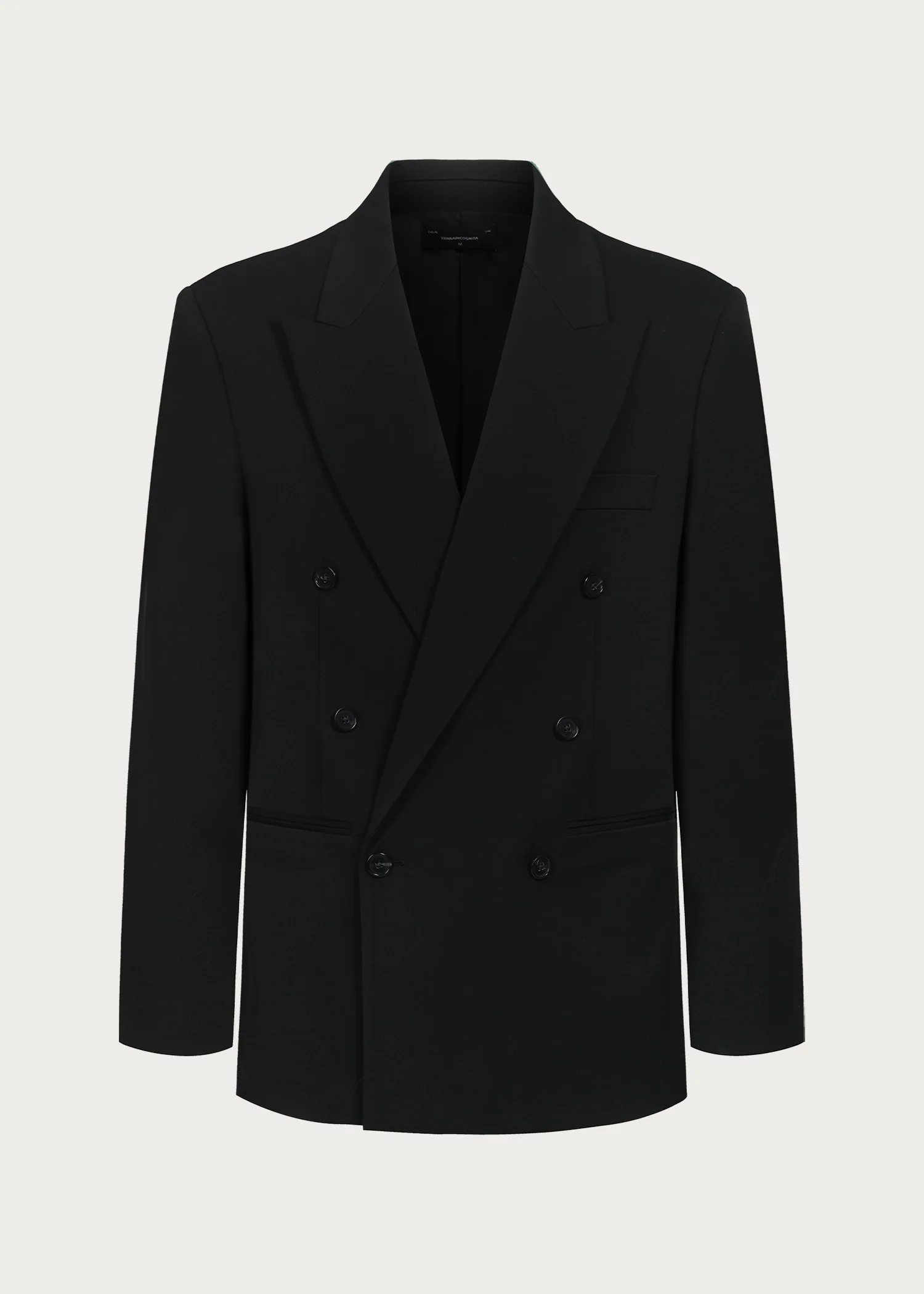 Notch lapel suit blazer Black