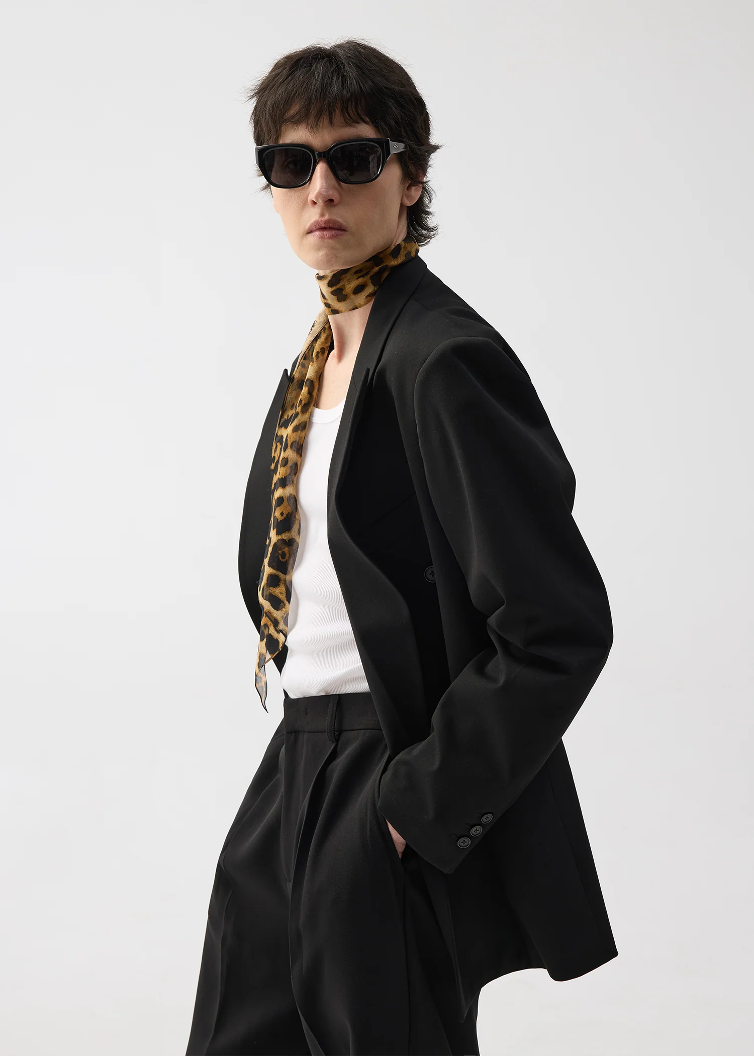 Notch lapel suit blazer Black - Image 3