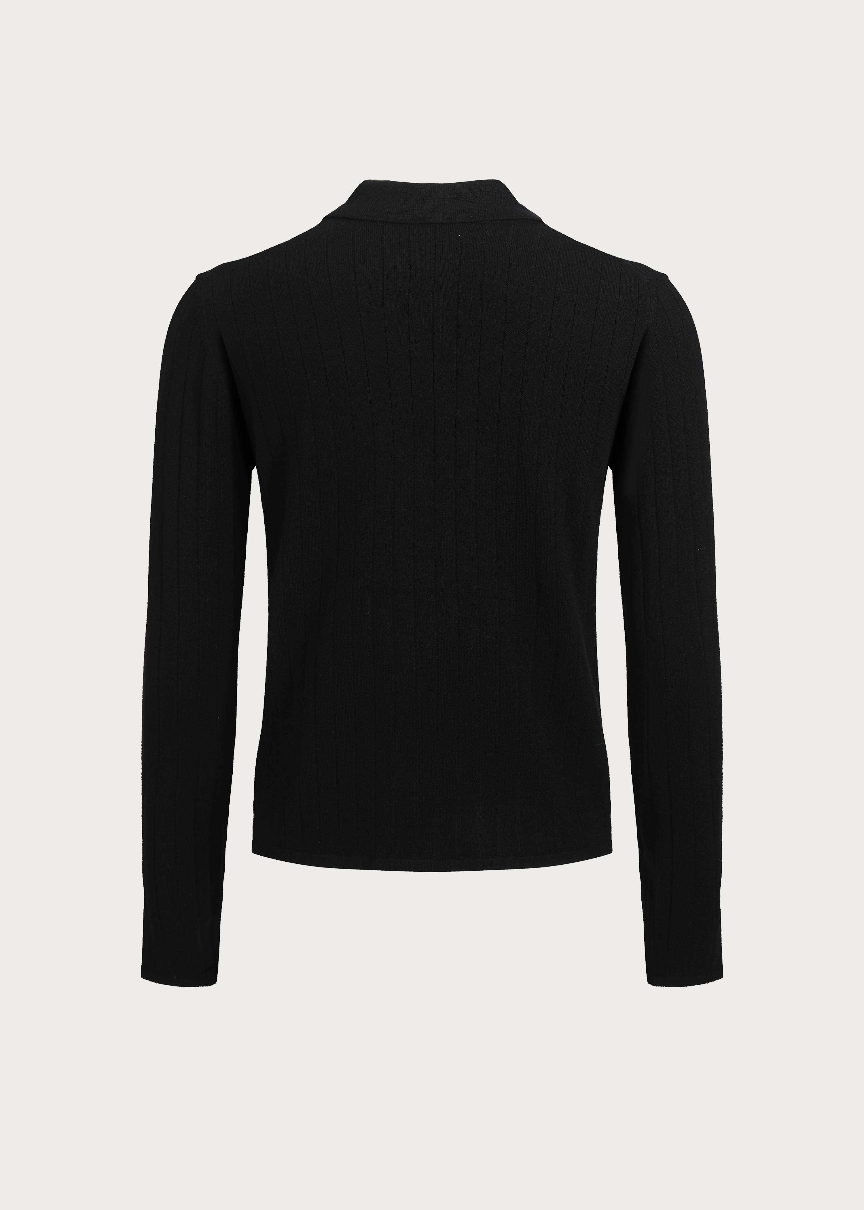 Quiet Luxury Long-Sleeve Half-Placket Knitted Polo Shirt - Image 3